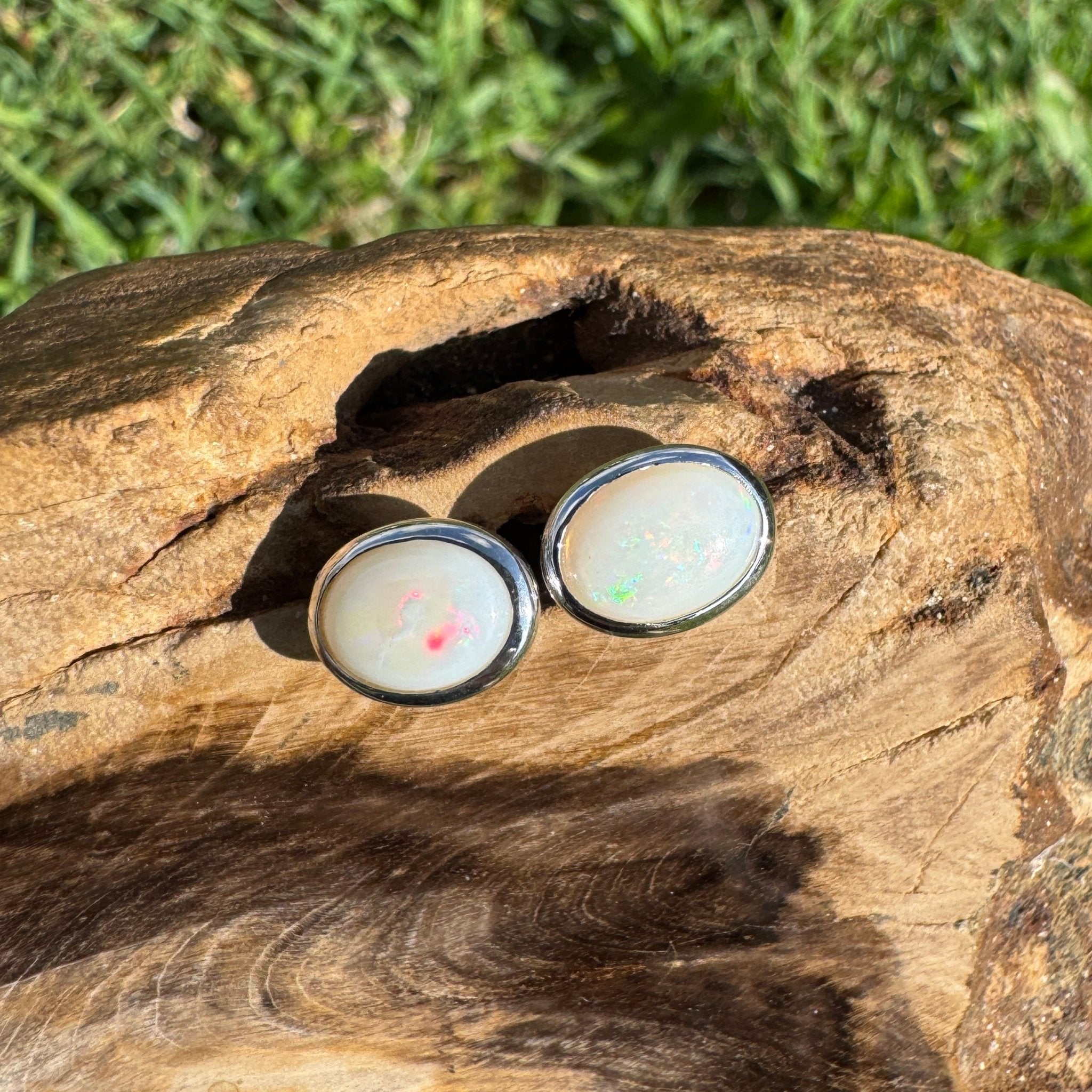 Moon Plains ~ 2ct Coober Pedy Opal Sterling Silver Earrings