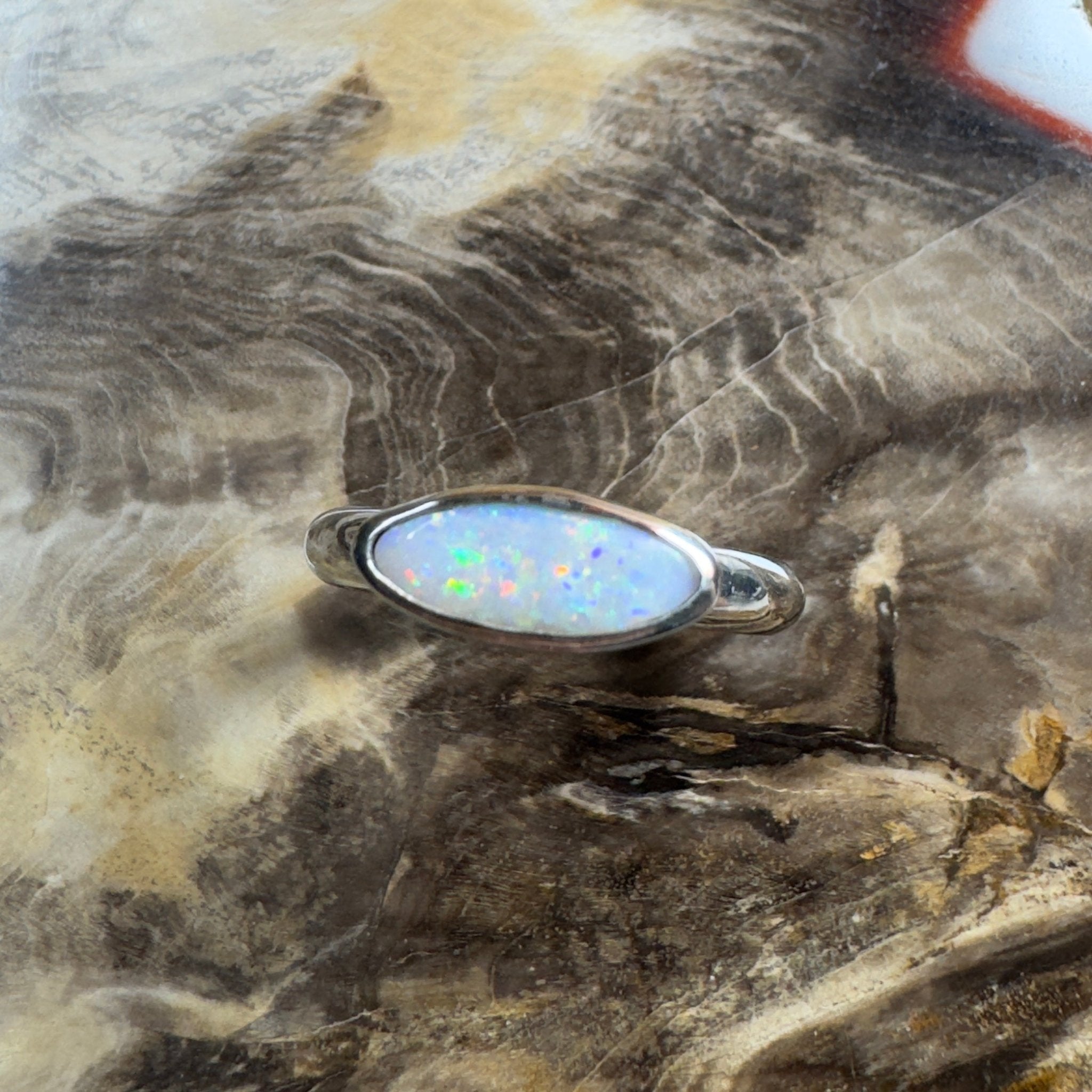 Morning at Montville – 1.4ct Lightning Ridge Solid Opal 925 Sterling Silver Ring