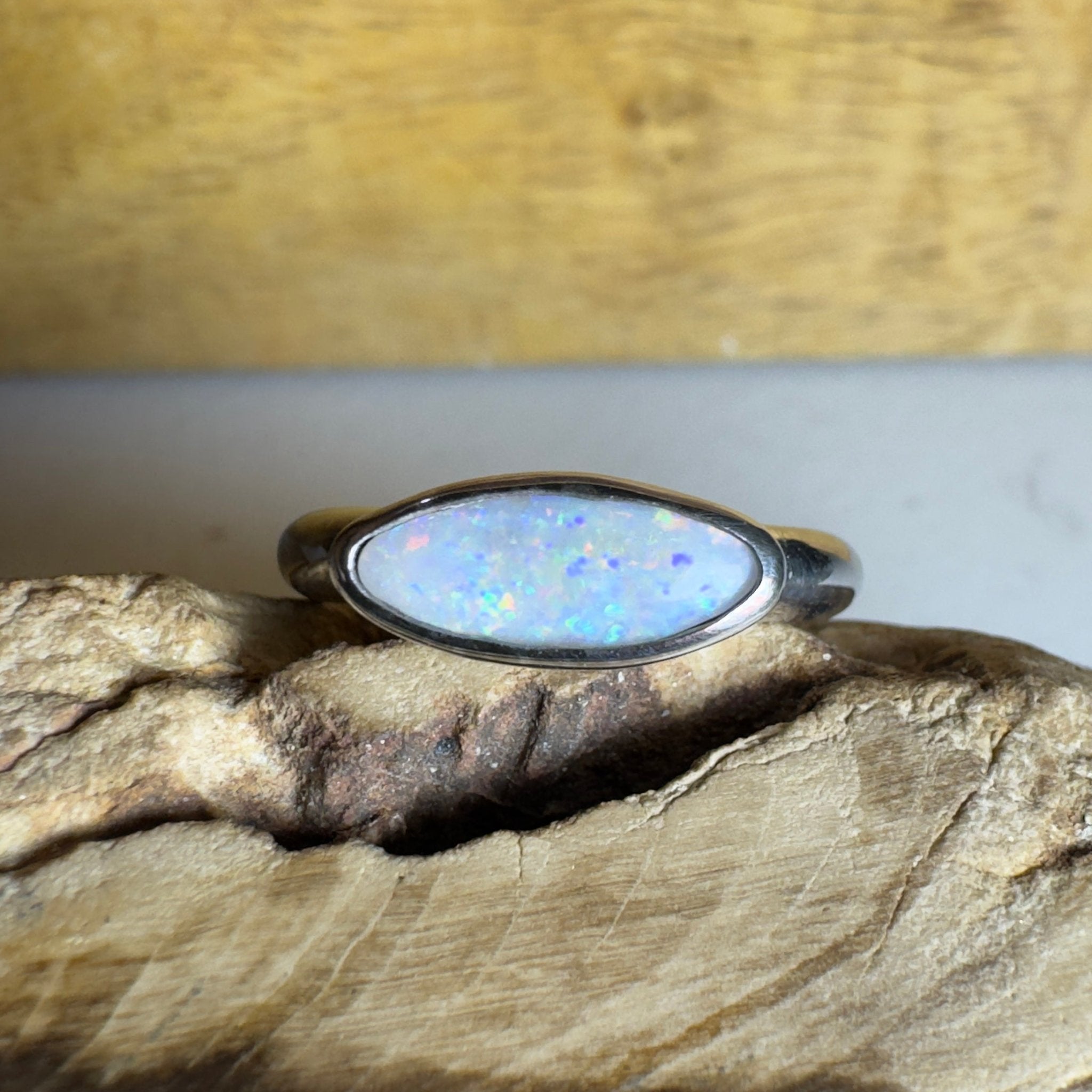 Morning at Montville – 1.4ct Lightning Ridge Solid Opal 925 Sterling Silver Ring