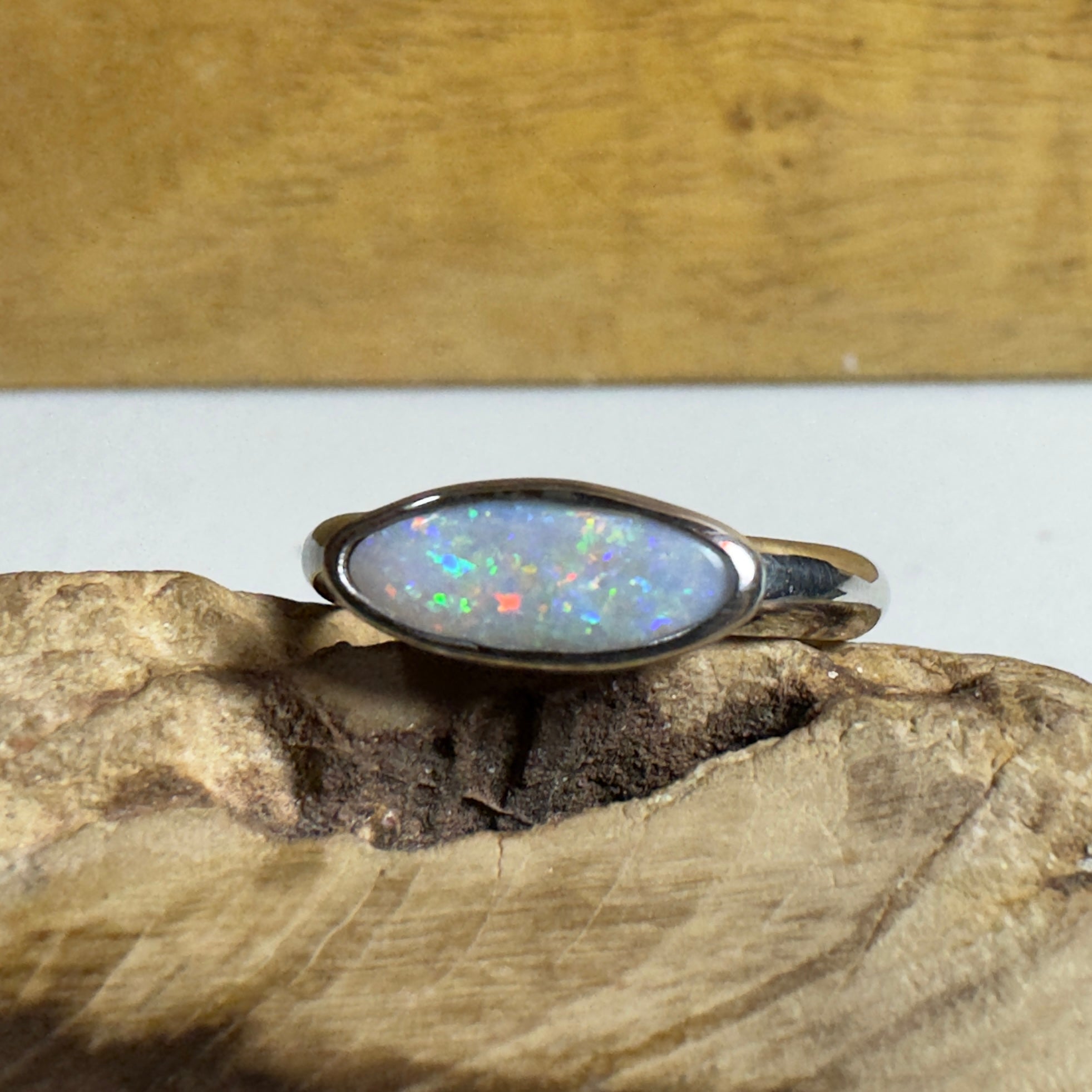 Morning at Montville – 1.4ct Lightning Ridge Solid Opal 925 Sterling Silver Ring