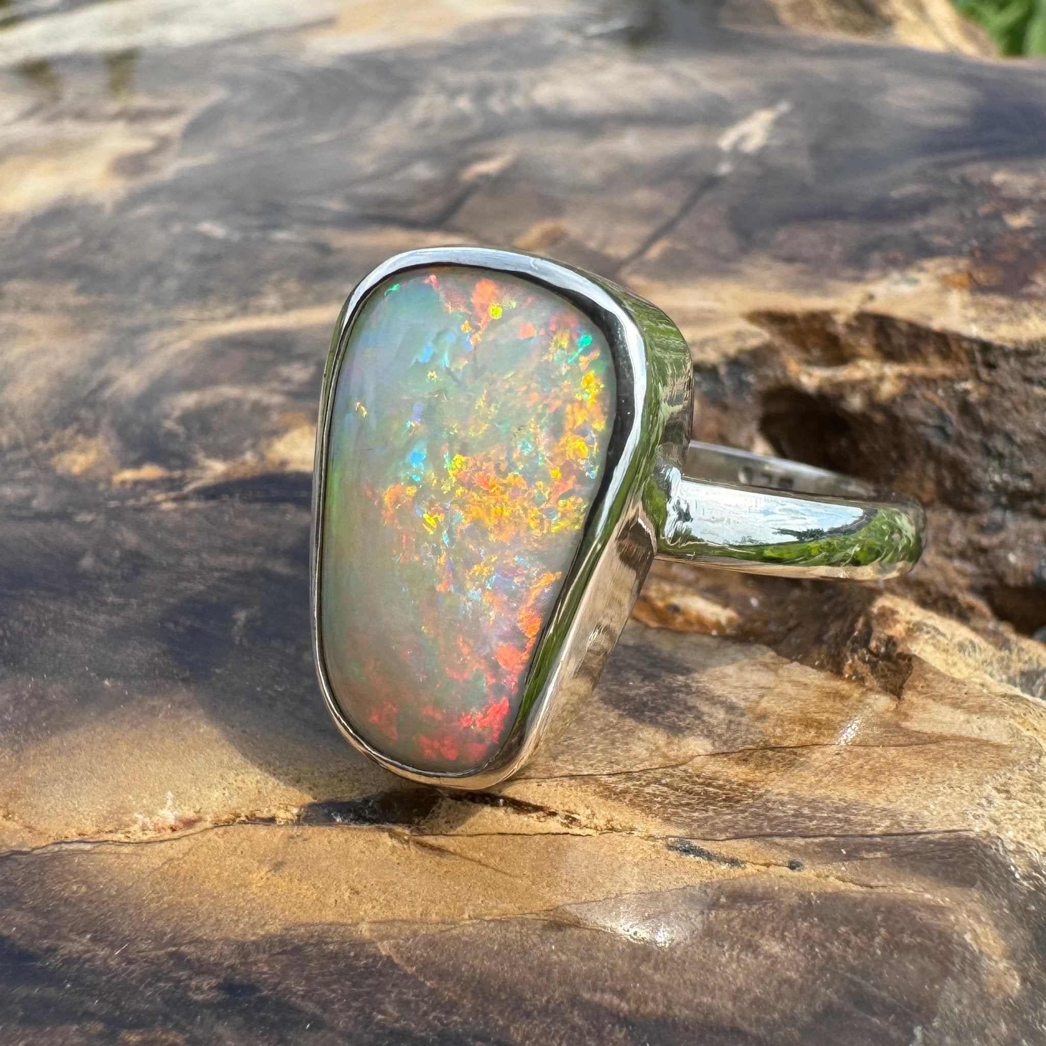 Murchison Rise ~ 6.5ct Solid Coober Pedy Opal 925 Silver Ring