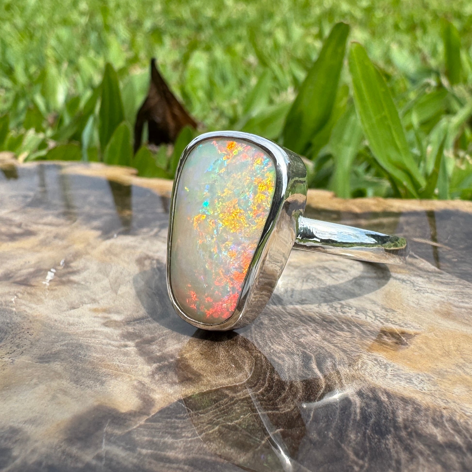 Murchison Rise ~ 6.5ct Solid Coober Pedy Opal 925 Silver Ring