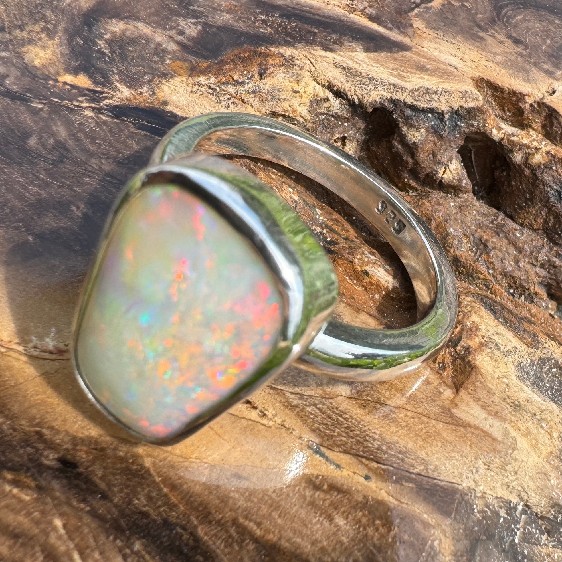 Murchison Rise ~ 6.5ct Solid Coober Pedy Opal 925 Silver Ring
