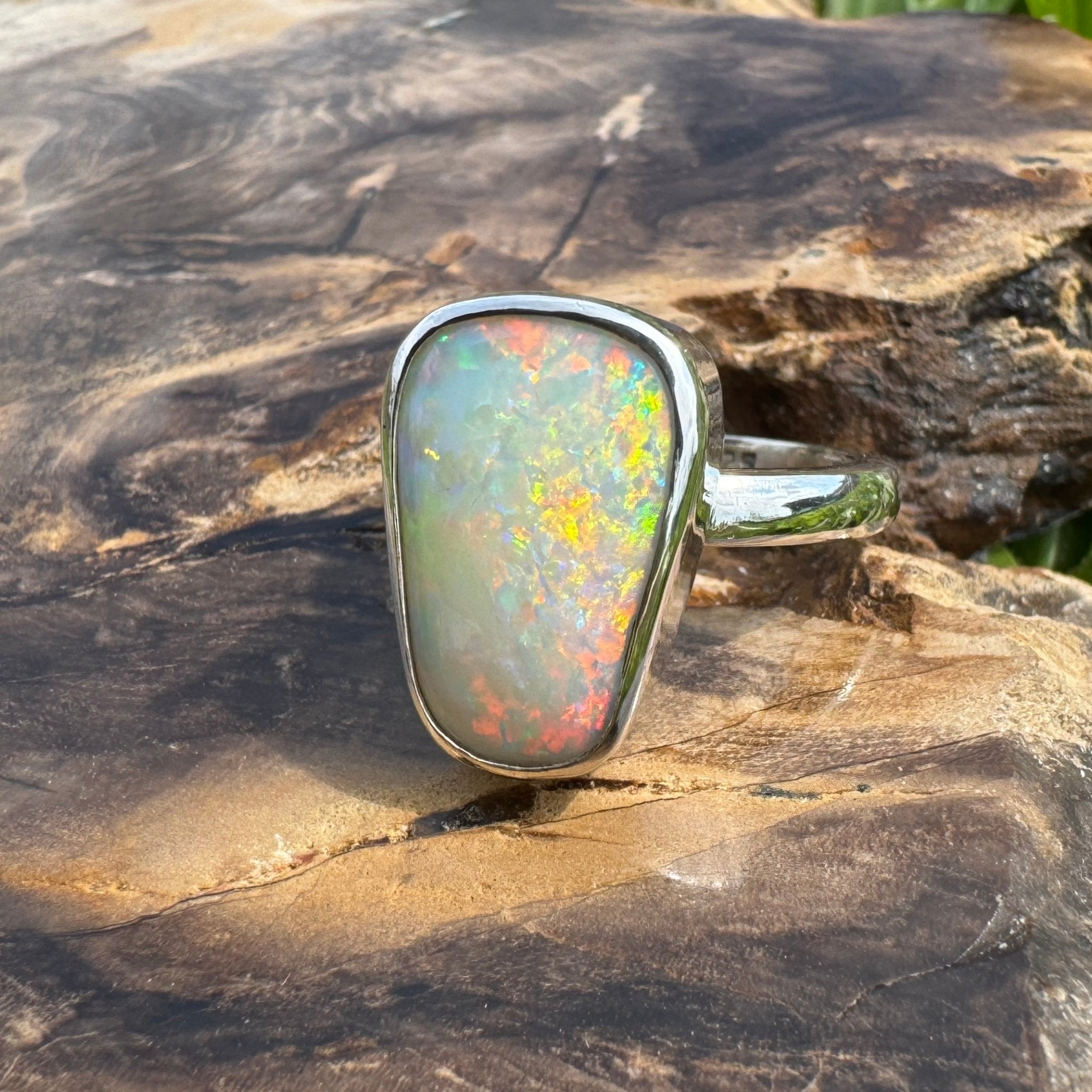 Murchison Rise ~ 6.5ct Solid Coober Pedy Opal 925 Silver Ring