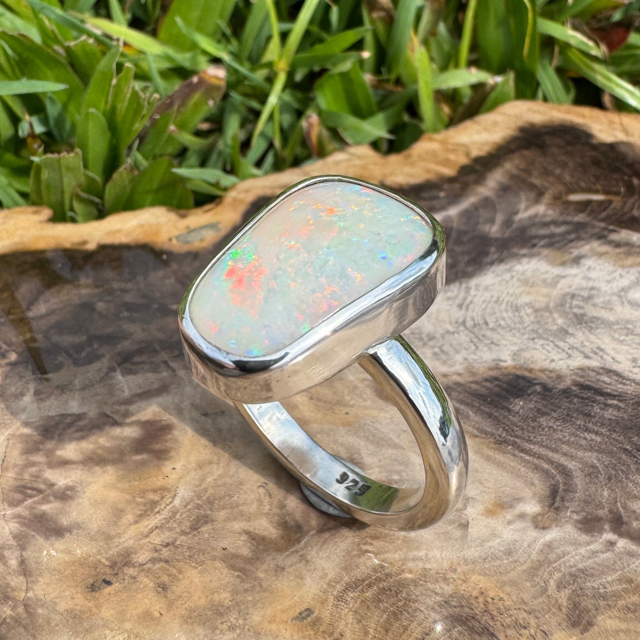 Murchison Rise ~ 6.5ct Solid Coober Pedy Opal 925 Silver Ring