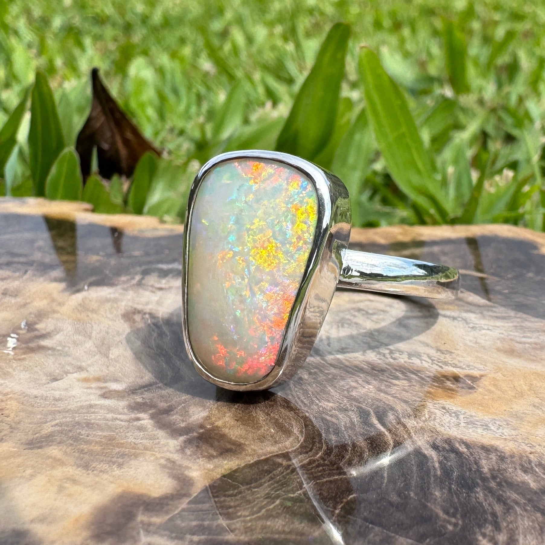 Murchison Rise ~ 6.5ct Solid Coober Pedy Opal 925 Silver Ring