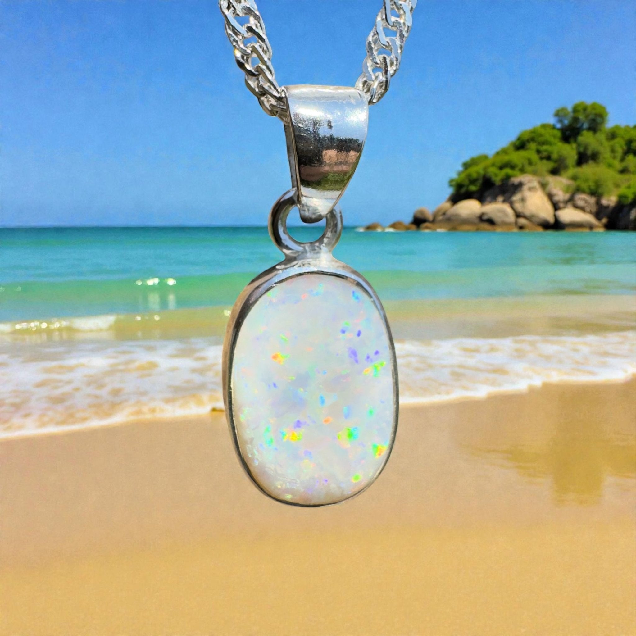 Murchison Star Flare – 2.9ct Coober Pedy Opal Pendant