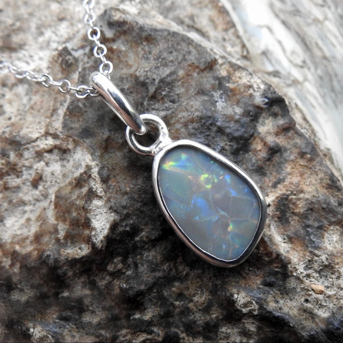 Narran Creek Shine ~ 1.5ct Lightning Ridge Opal 925 Silver Pendant