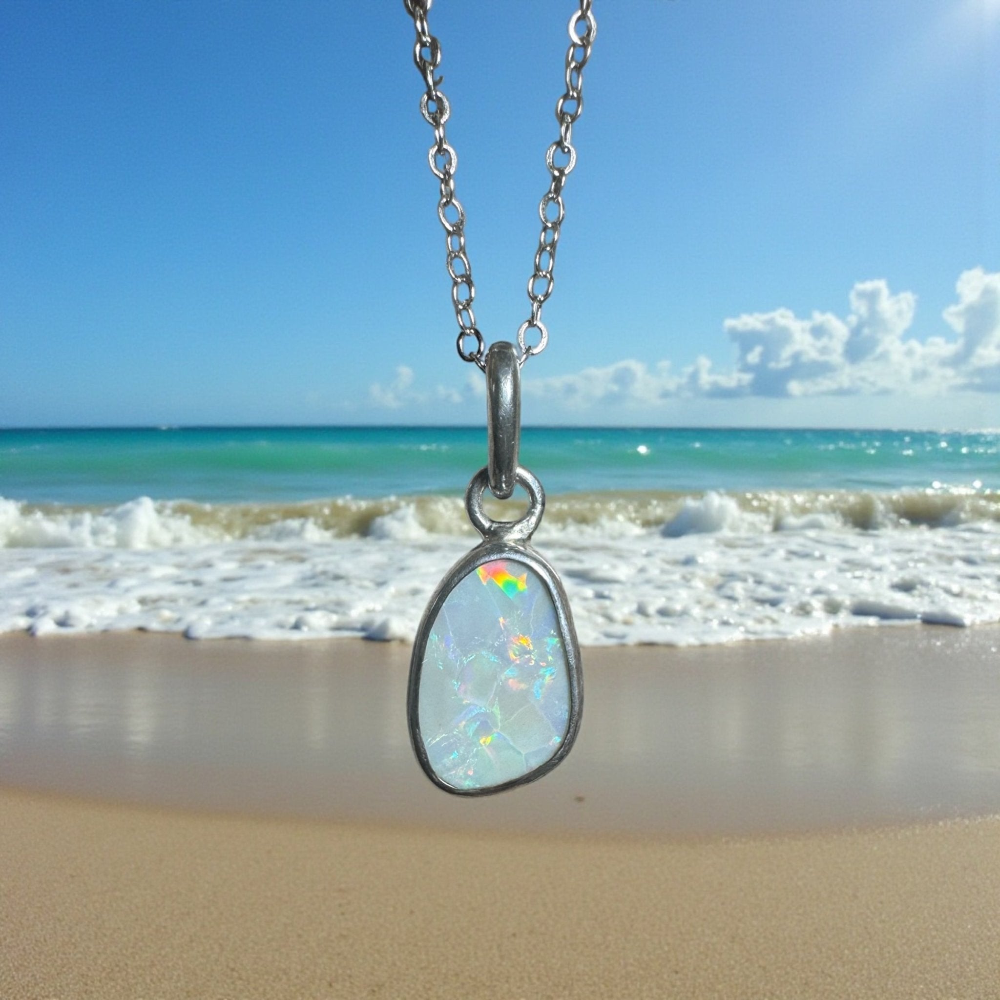 Narran Creek Shine ~ 1.5ct Lightning Ridge Opal 925 Silver Pendant