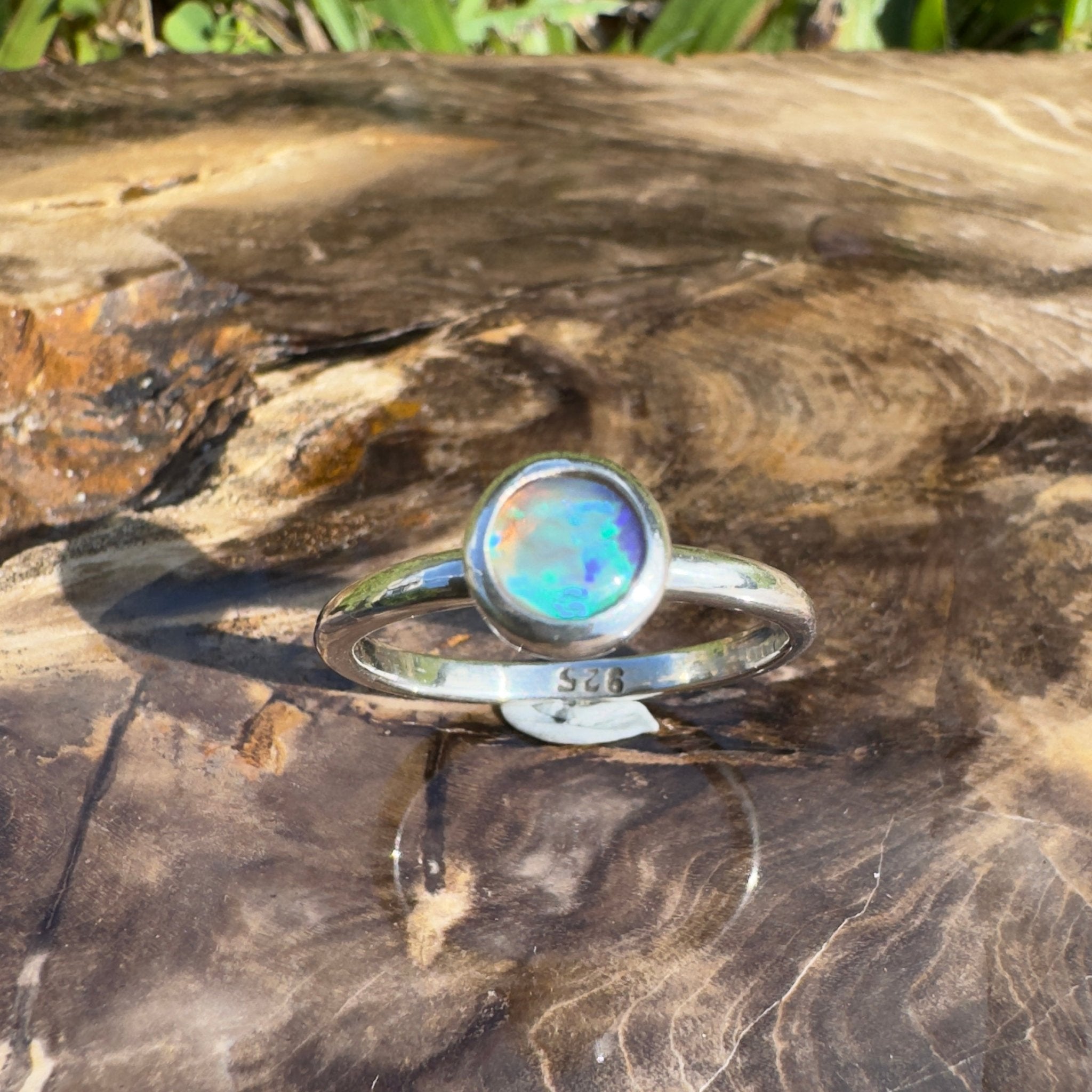 Ningaloo After Dark – 0.4ct Solid Lightning Ridge Dark Crystal Opal 925 Sterling Silver Ring