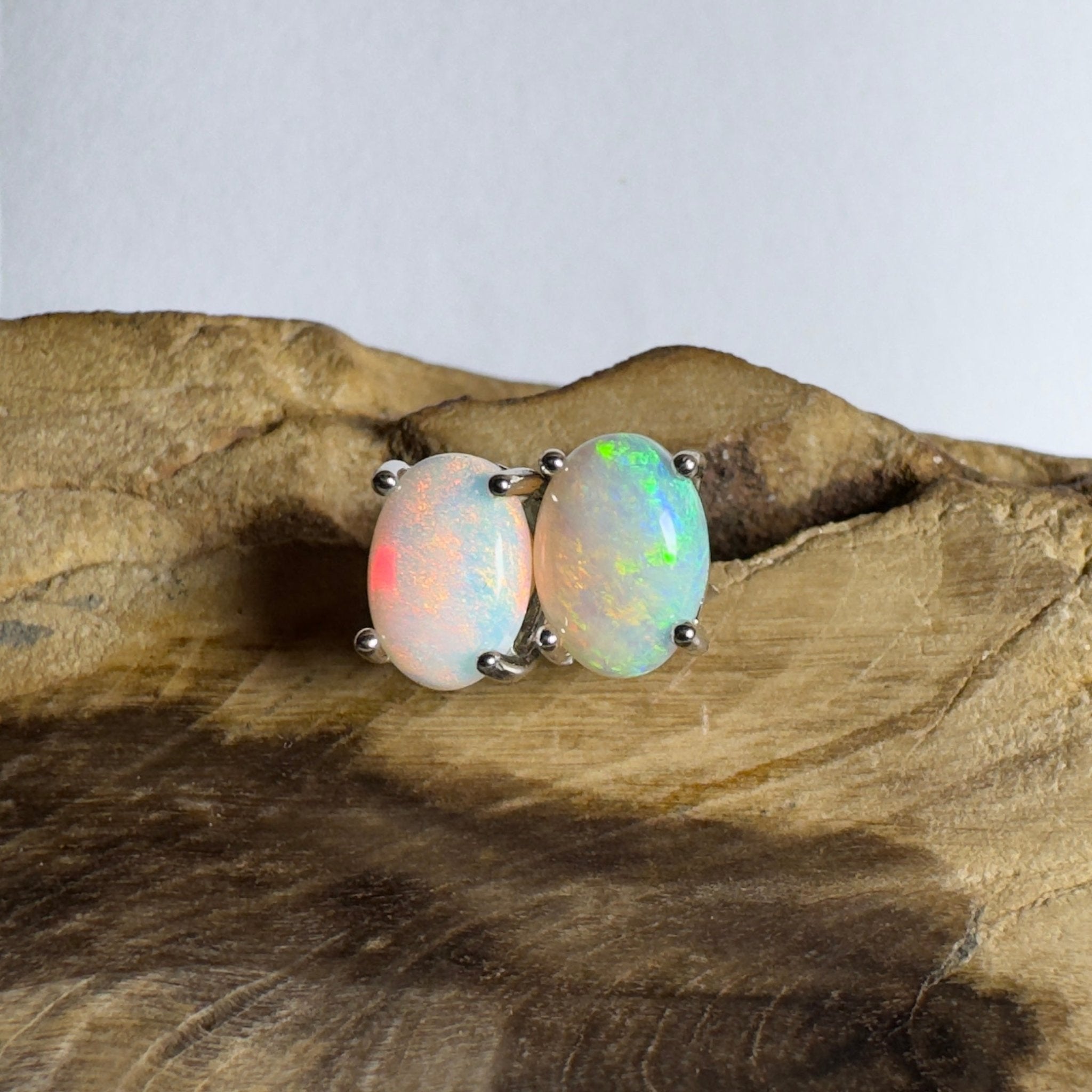 Ningaloo Spark ~ 1.6ct Coober Pedy Opal Sterling Silver Earrings