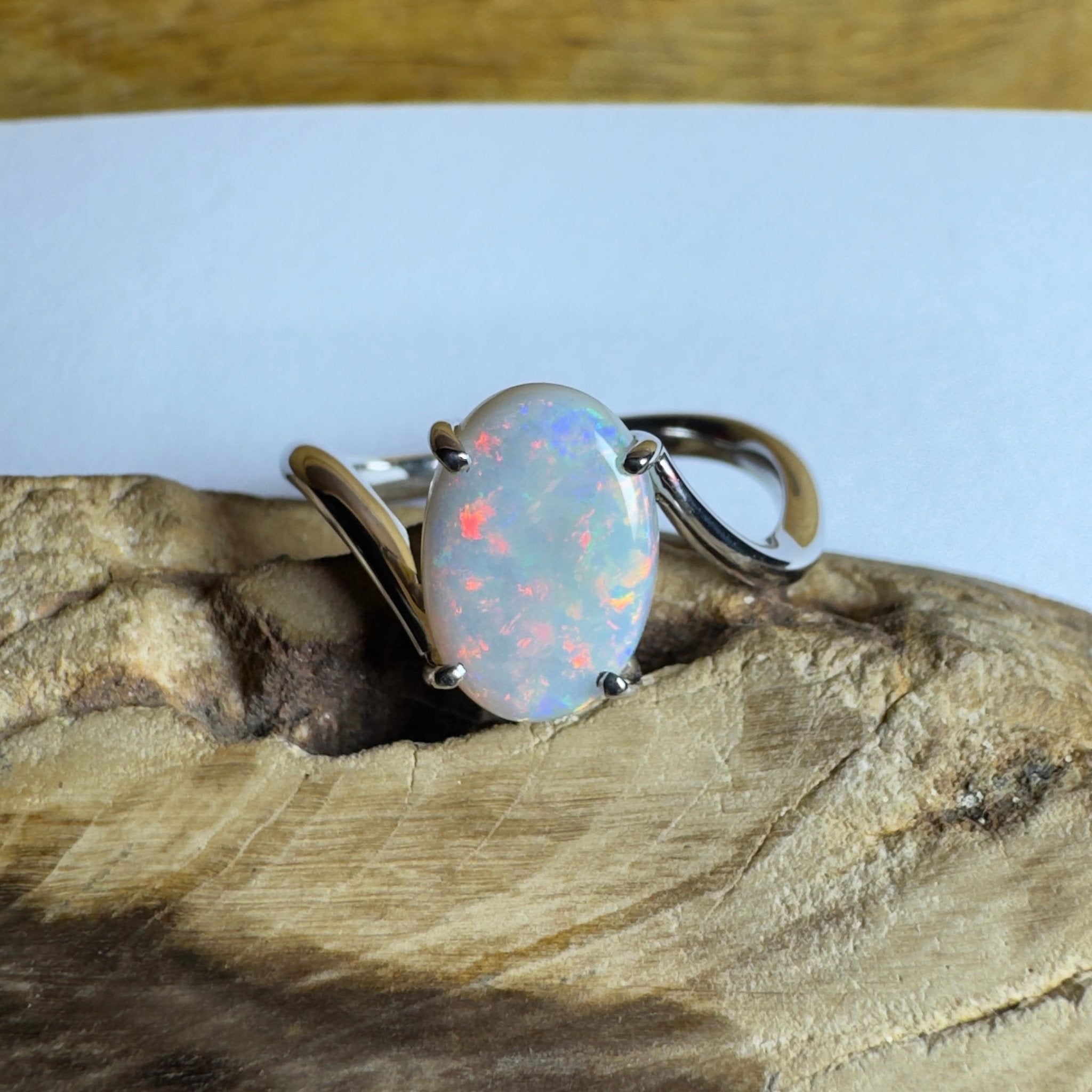 Noosa Sunset - 2ct Solid Coober Pedy Opal 925 Silver Ring