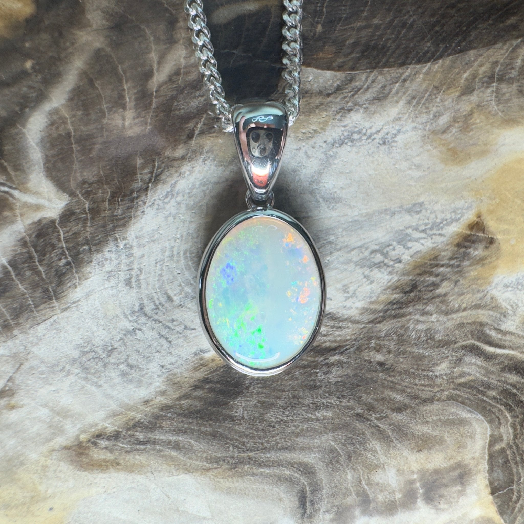 Nullarbor Dawnlight ~ 1.75ct Coober Pedy Opal 925 Silver Pendant