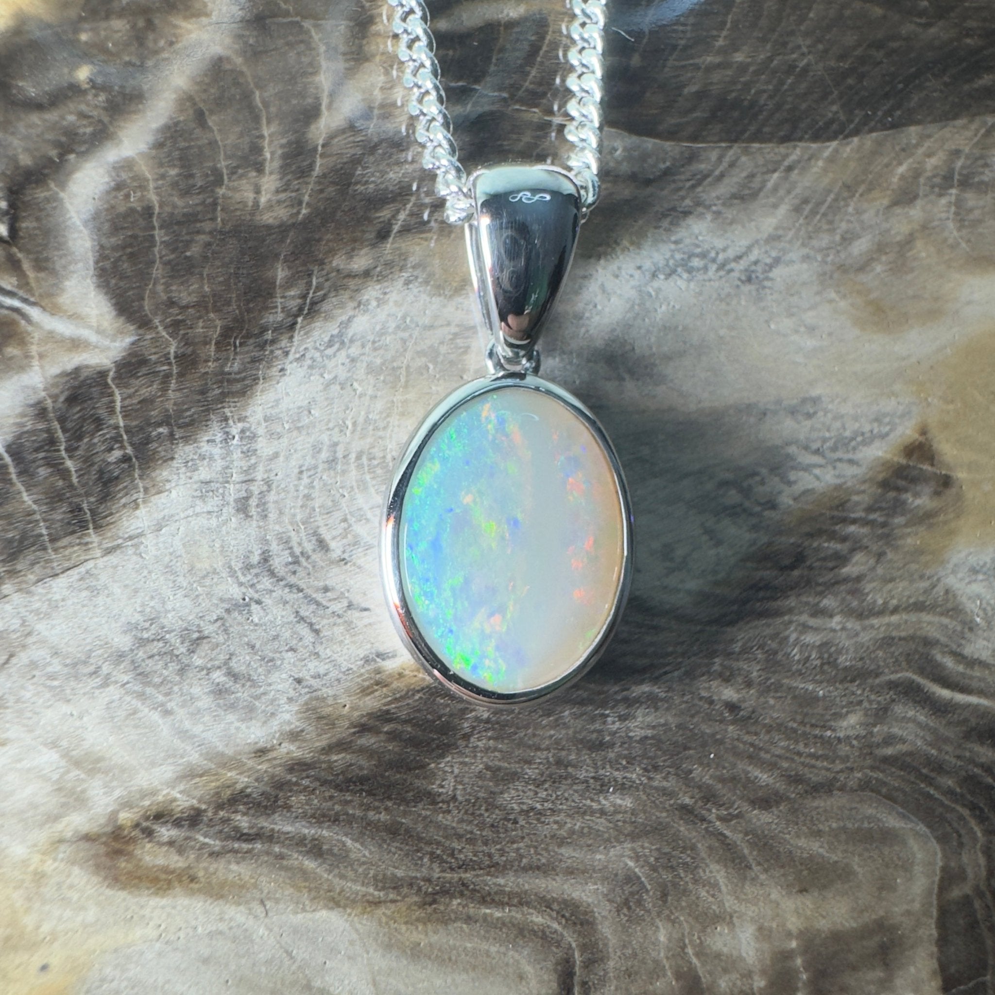 Nullarbor Dawnlight ~ 1.75ct Coober Pedy Opal 925 Silver Pendant
