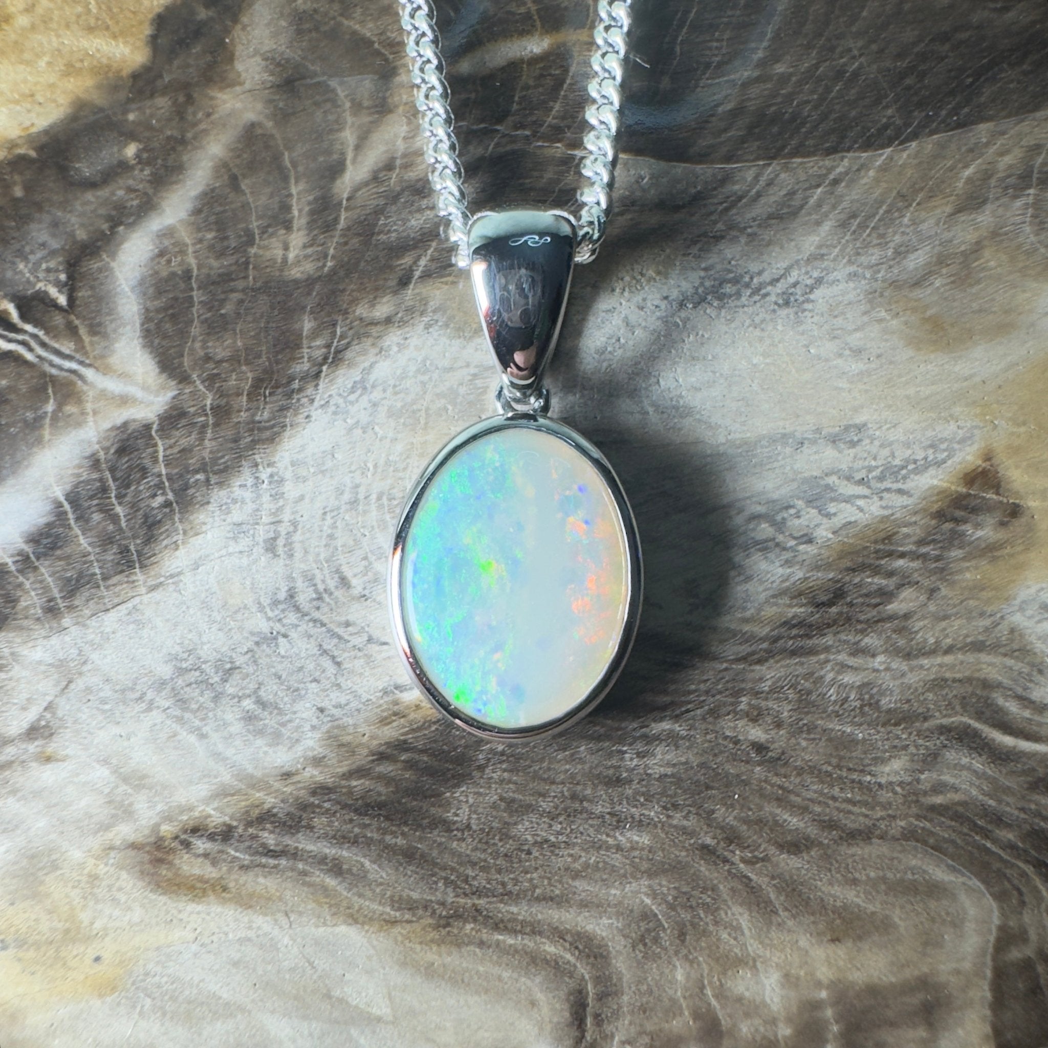 Nullarbor Dawnlight ~ 1.75ct Coober Pedy Opal 925 Silver Pendant