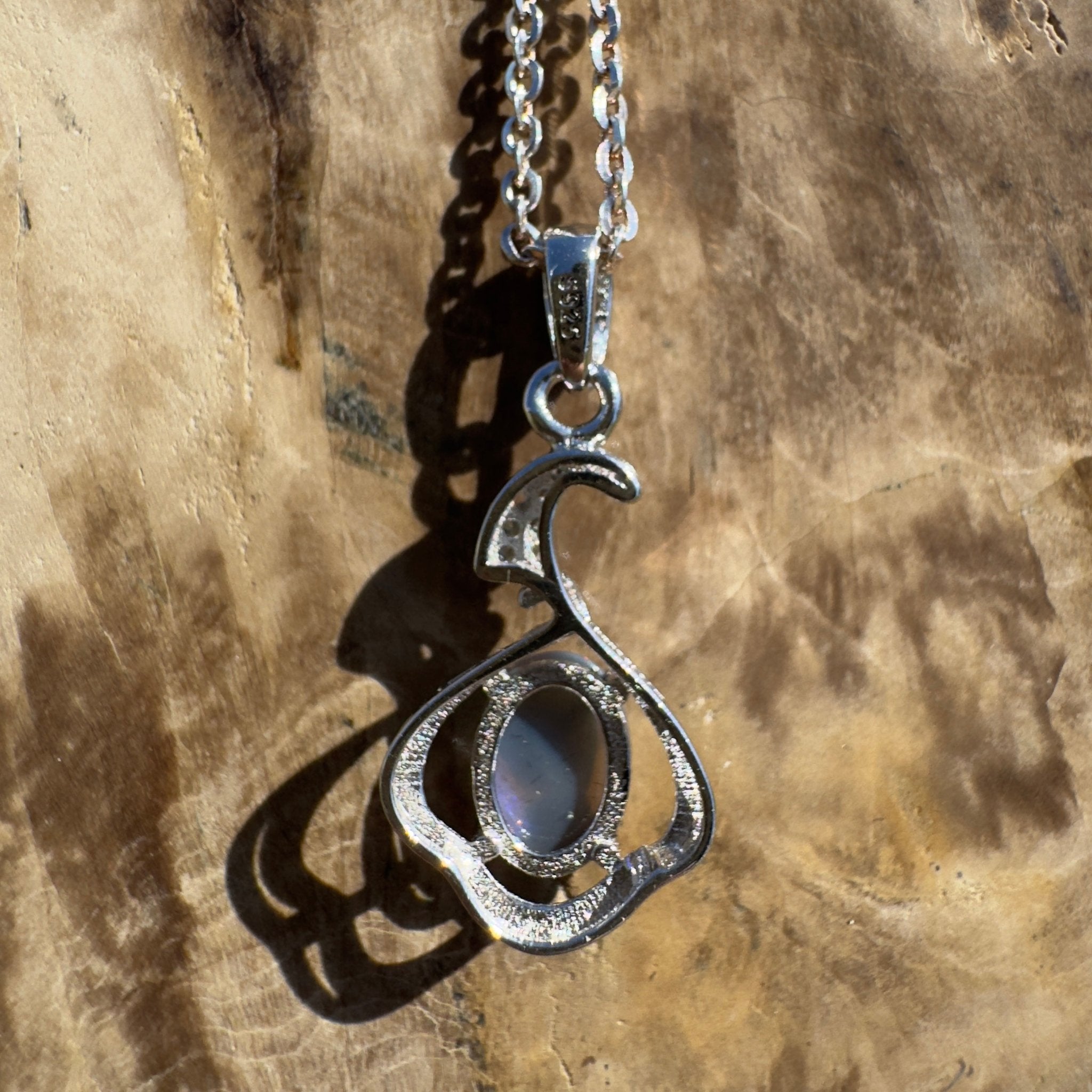 Ocean Road Afterlight ~ 0.8ct Lightning Ridge Opal 925 Silver Pendant