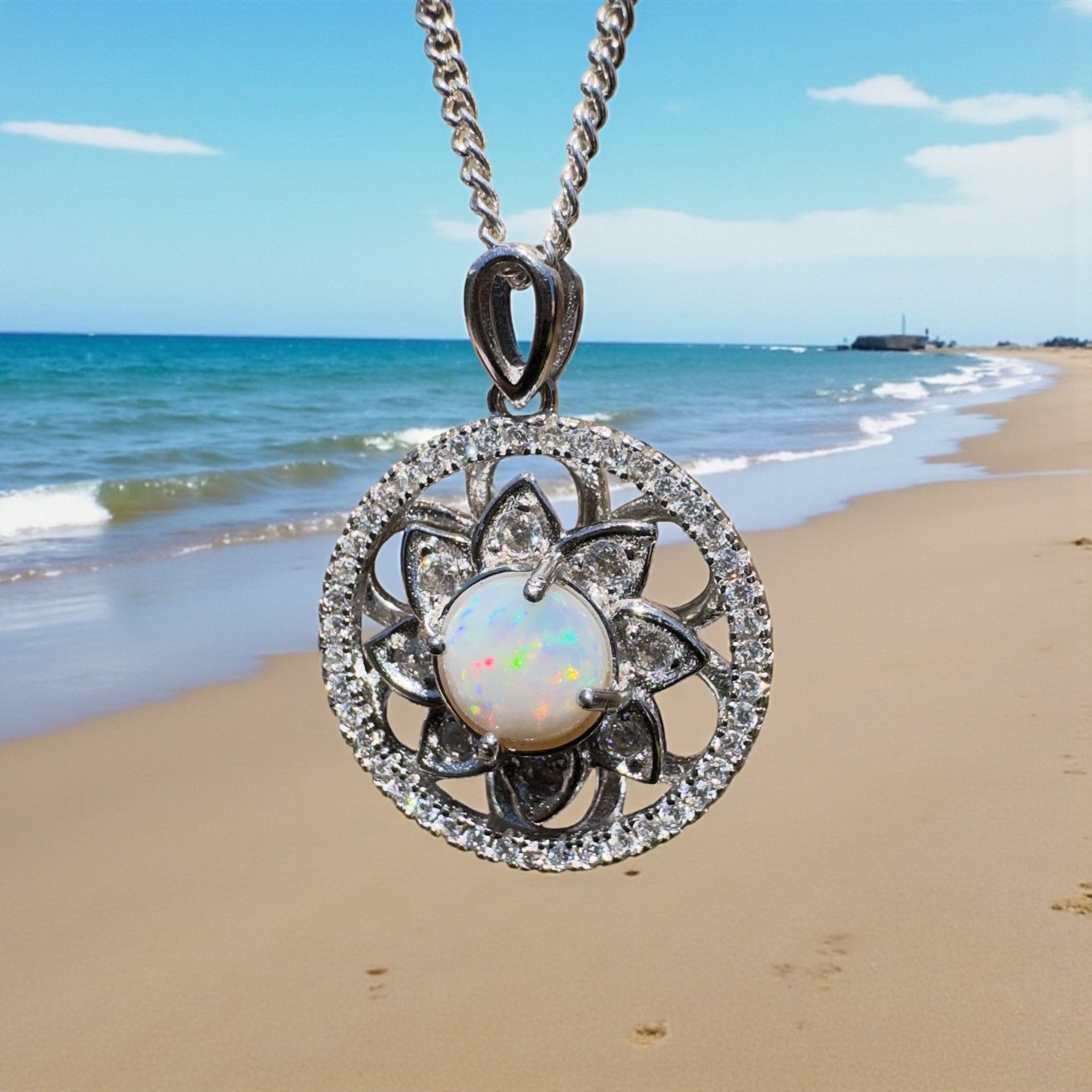 Oodla Wirra Calm ~ 0.8ct Coober Pedy Opal 925 Silver Calming Spinner Pendant