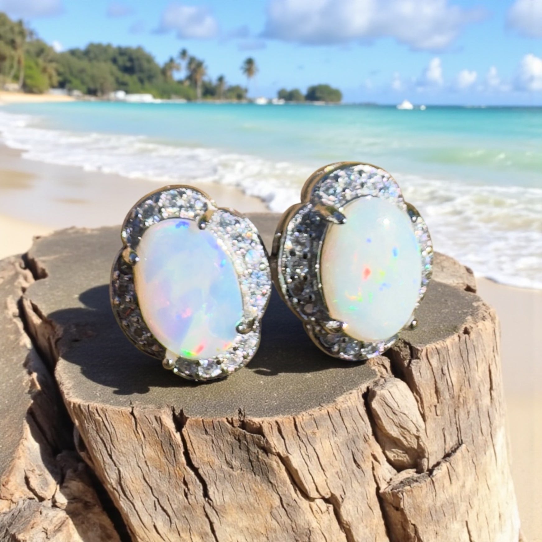 Oodnadatta Glow - 1.4ct Coober Pedy Opal 925 Silver Earrings