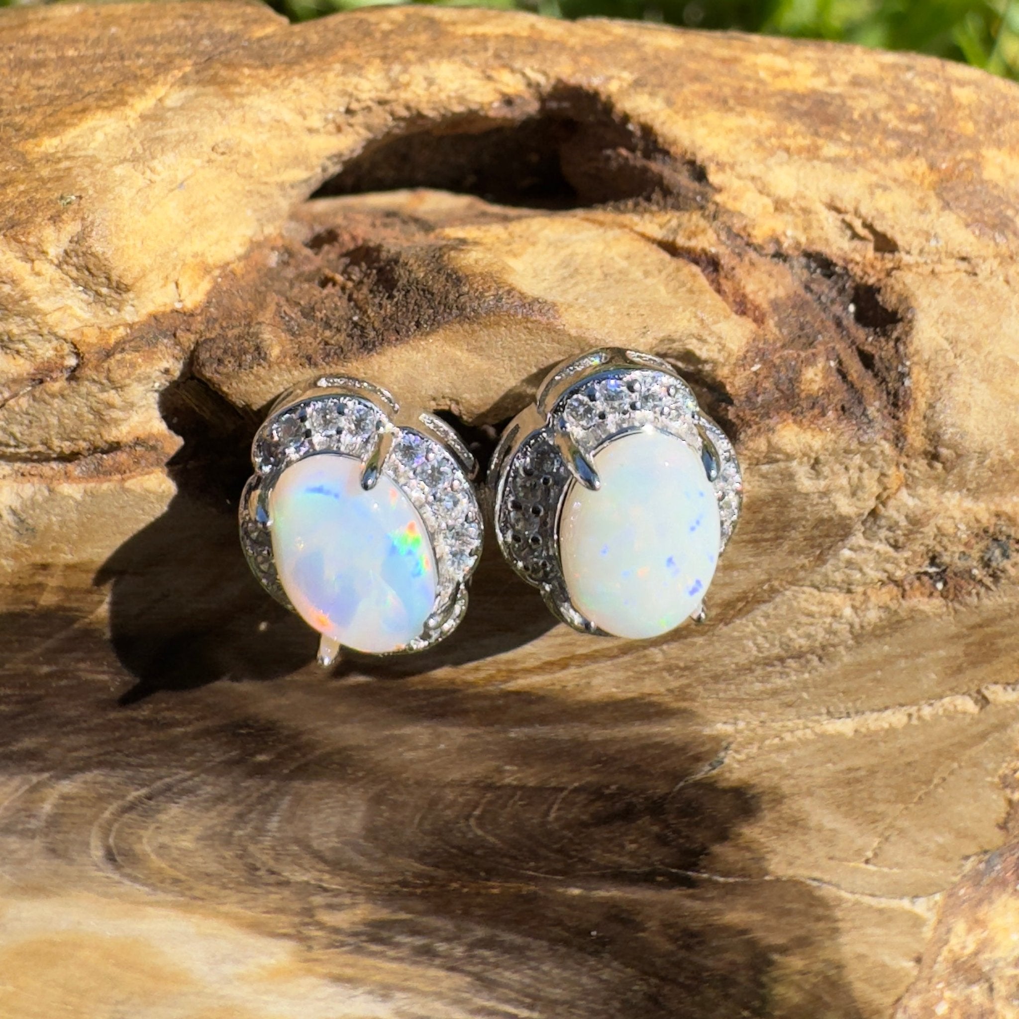 Oodnadatta Glow - 1.4ct Coober Pedy Opal 925 Silver Earrings