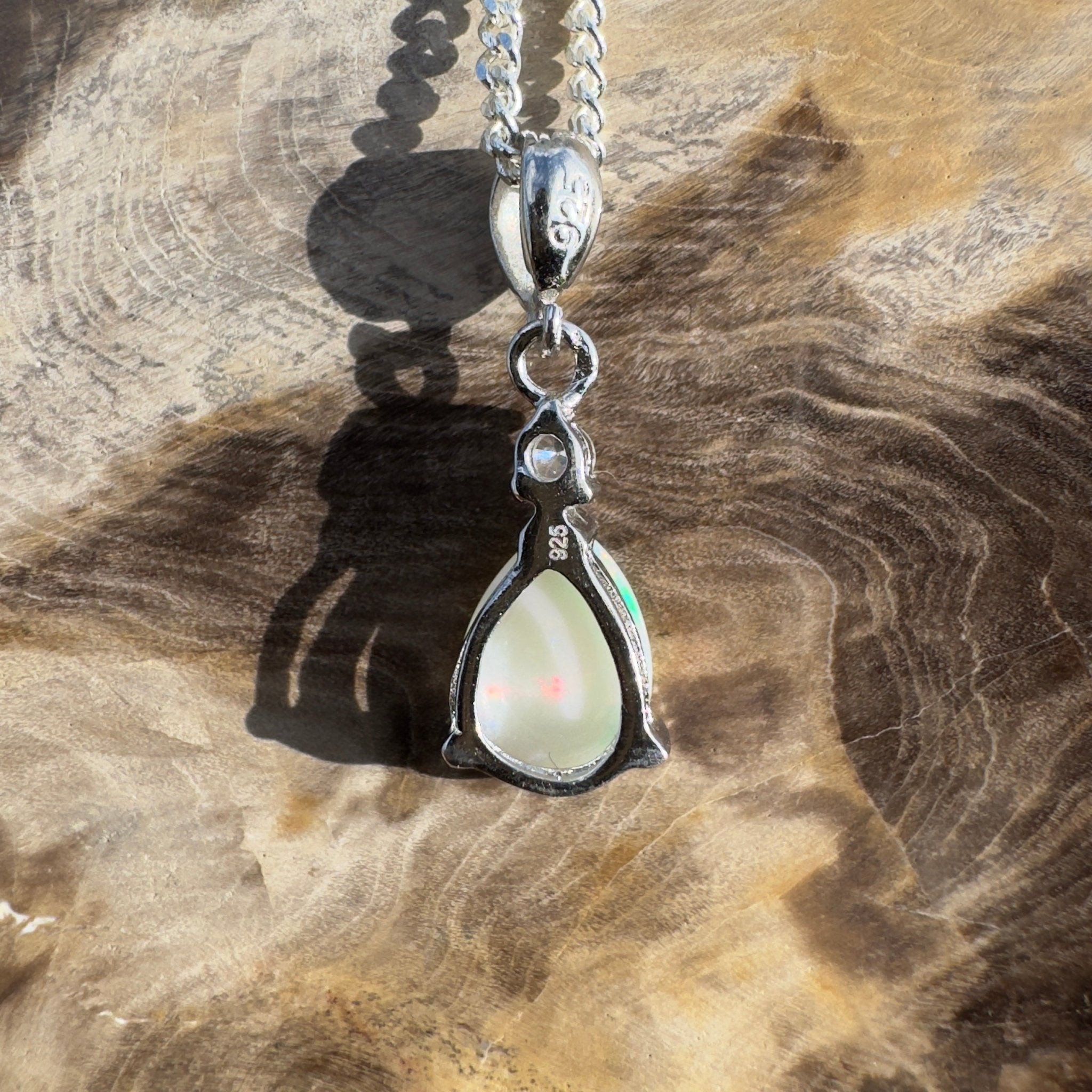 Opal Sky ~ 1.2ct Solid Coober Pedy Opal 925 Sterling Silver Pendant Necklace