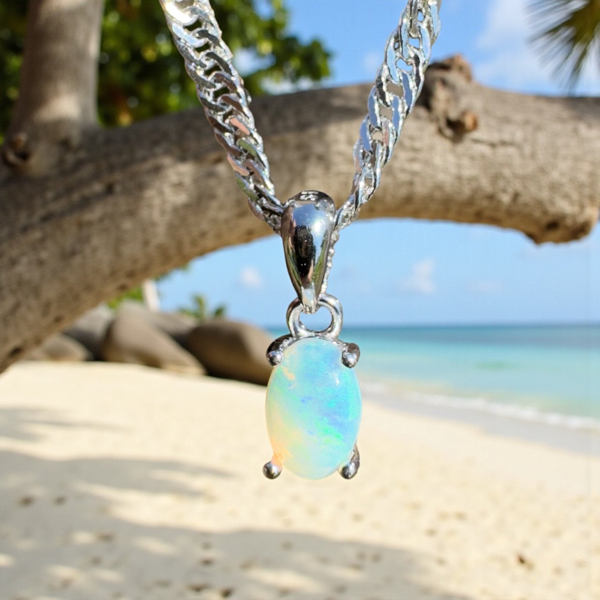 Ormiston Vale ~ 0.3ct Lightning Ridge Opal 925 Silver Pendant