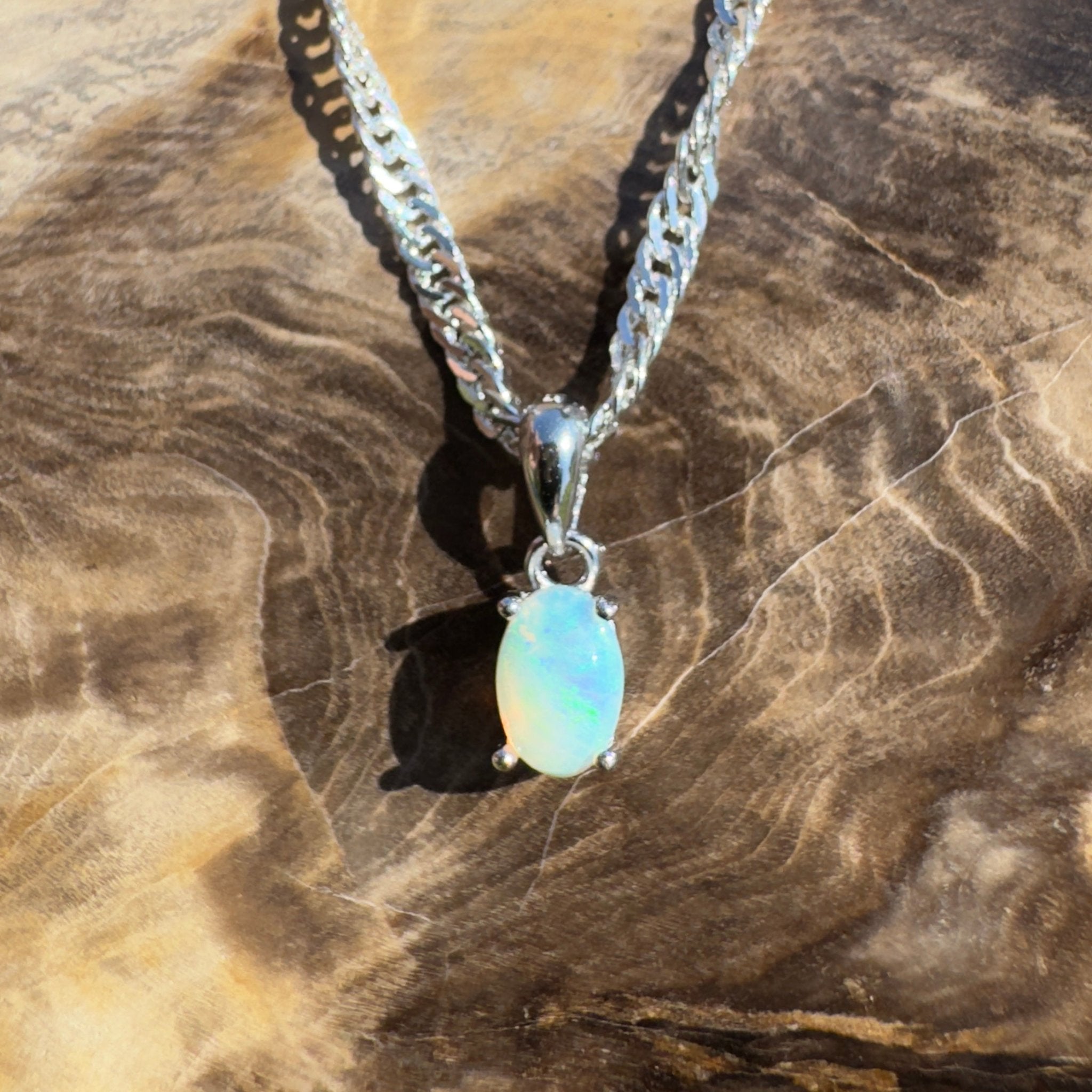 Ormiston Vale ~ 0.3ct Lightning Ridge Opal 925 Silver Pendant
