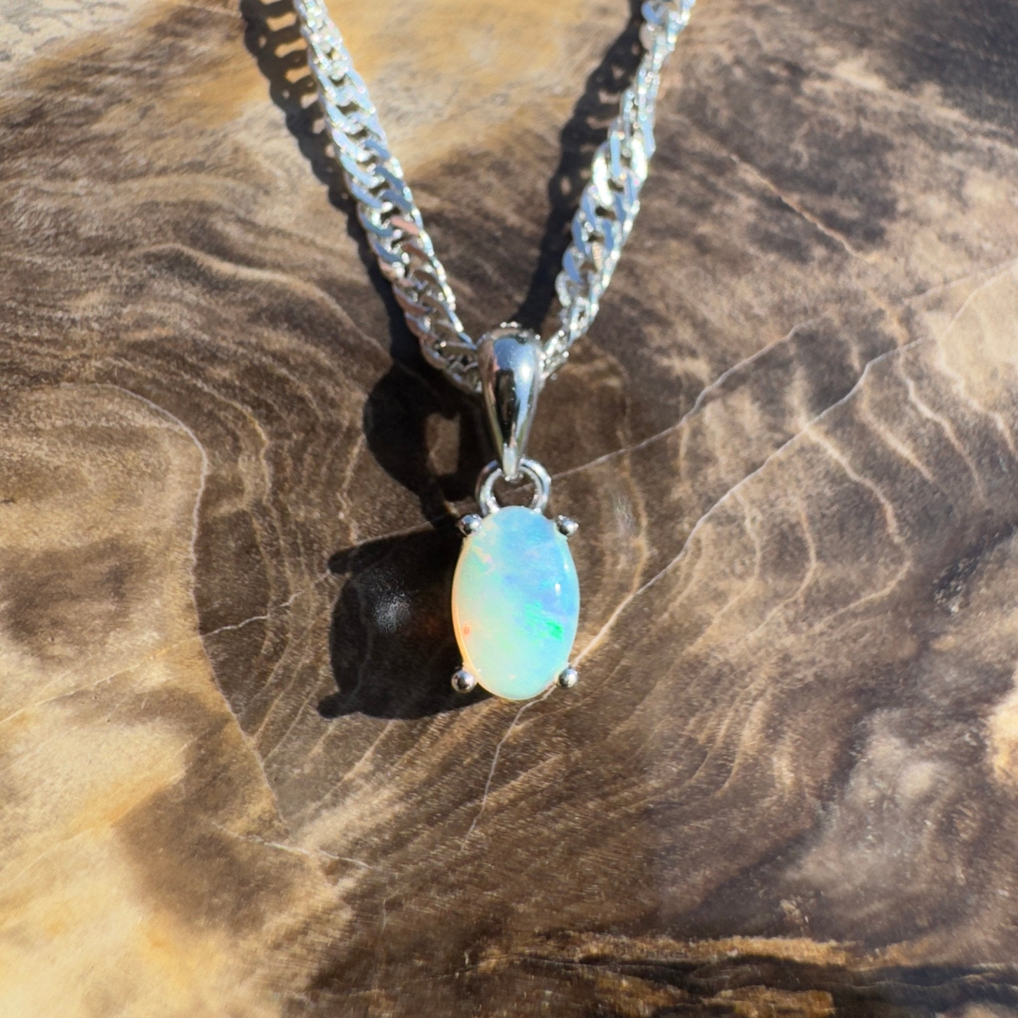 Ormiston Vale ~ 0.3ct Lightning Ridge Opal 925 Silver Pendant