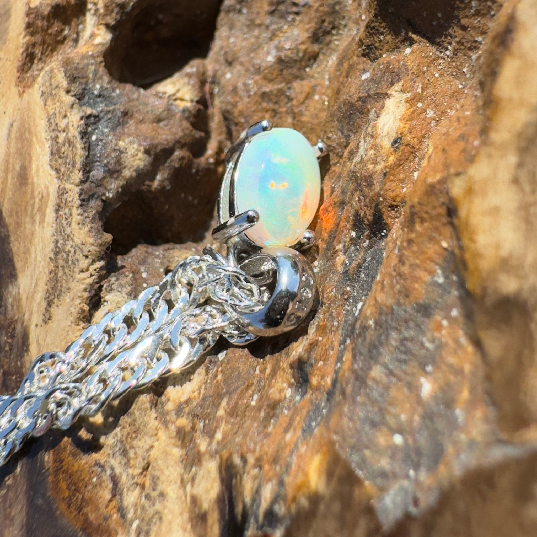 Ormiston Vale ~ 0.3ct Lightning Ridge Opal 925 Silver Pendant