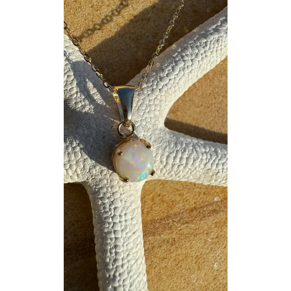 Opal pendant necklace from Outback Dreams featuring a handcrafted 9ct gold Coober Pedy Opal