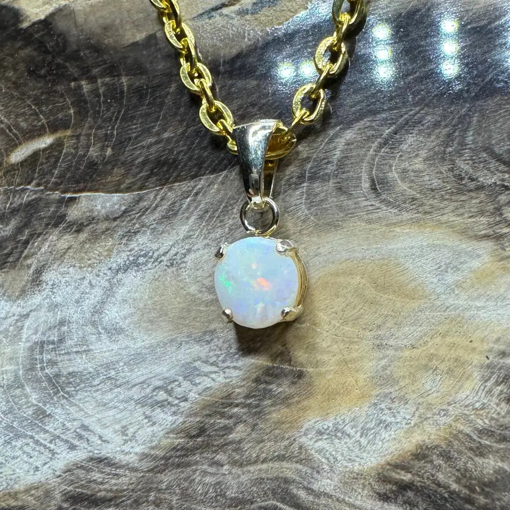 Gold chain with handcrafted 9ct solid gold Coober Pedy opal pendant in Outback Dreams collection