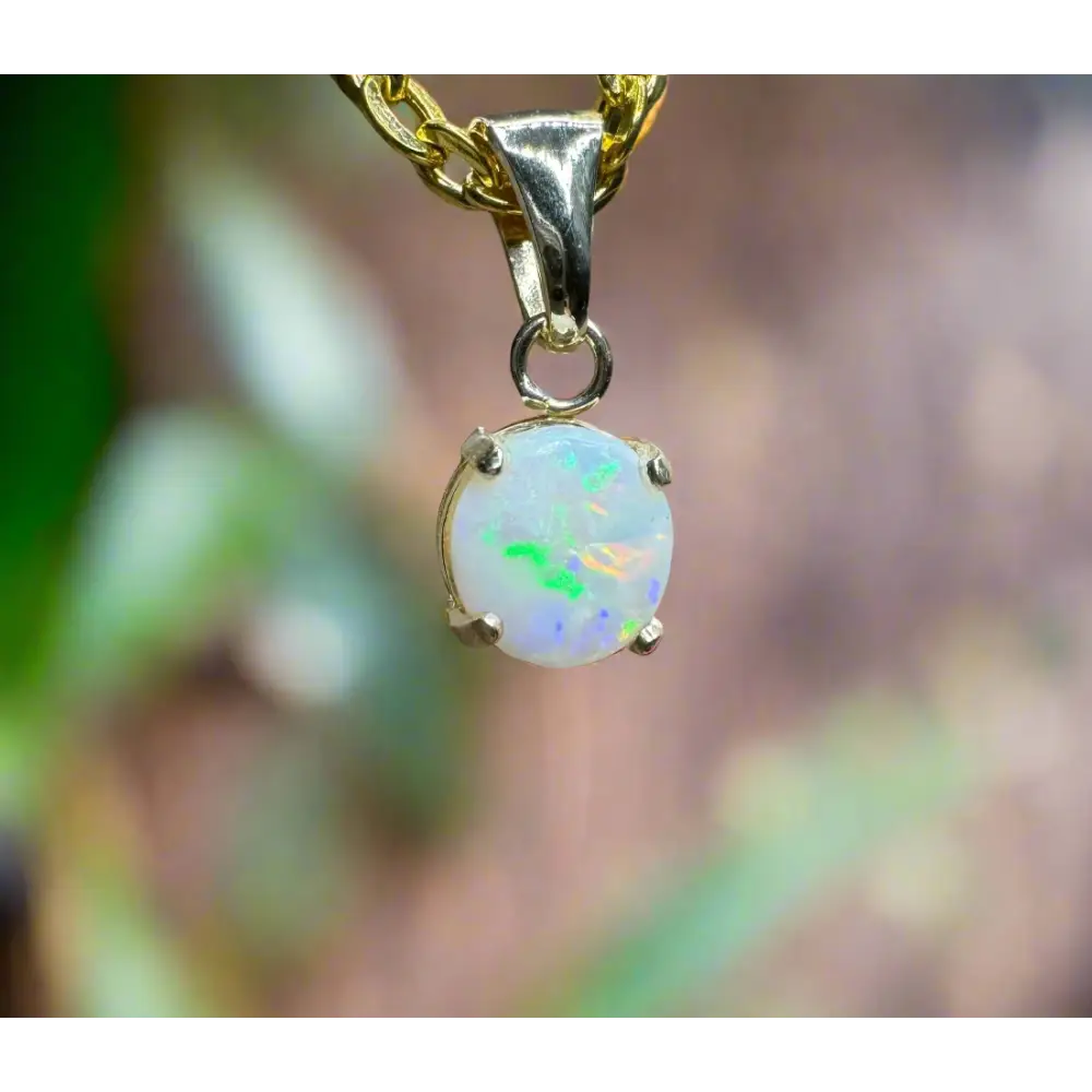 Gold chain with handcrafted 9ct solid gold Coober Pedy opal pendant in Outback Dreams collection