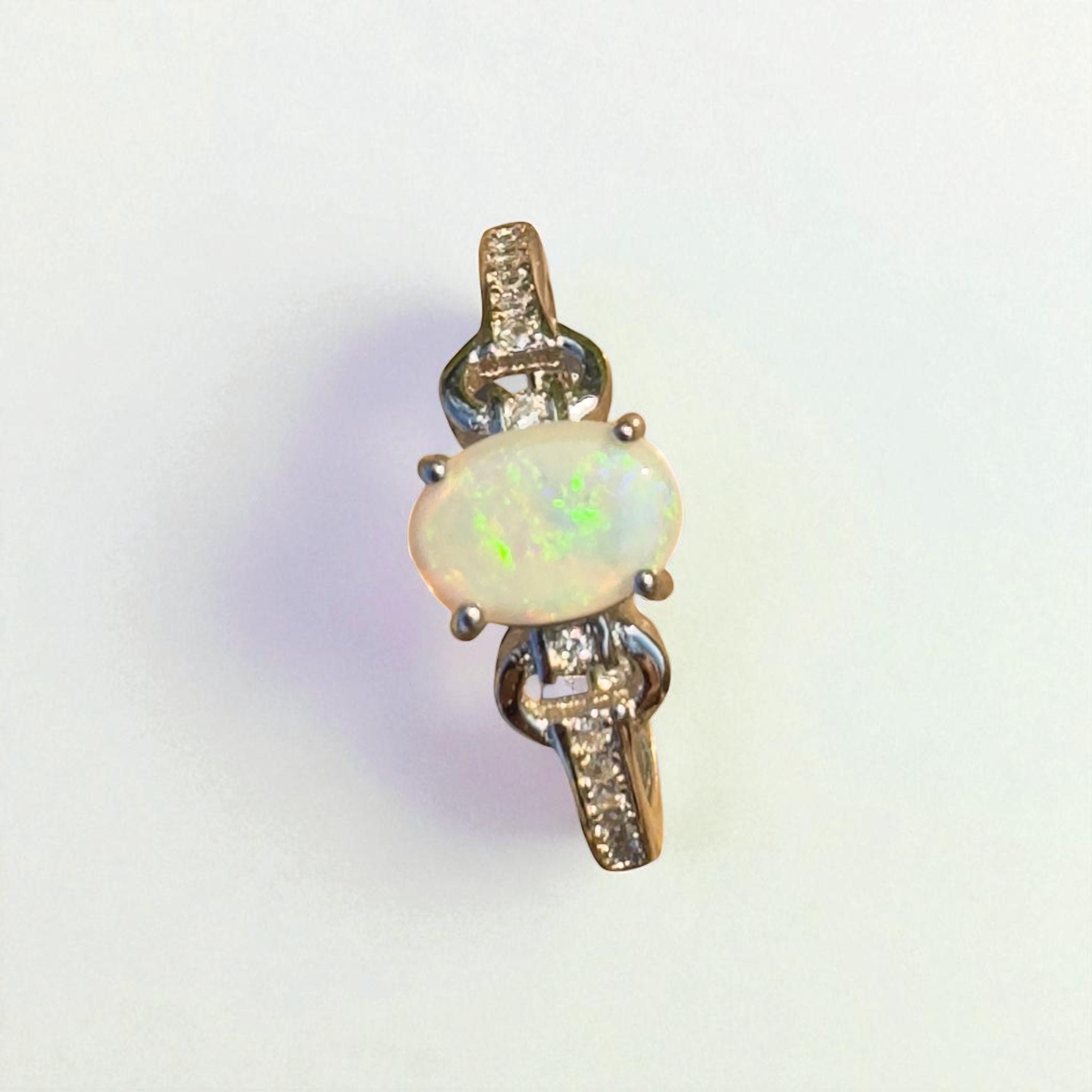 Outback Grace ~ Handcrafted 0.7ct Coober Pedy Opal Ring – Sterling Silver Radiance.
