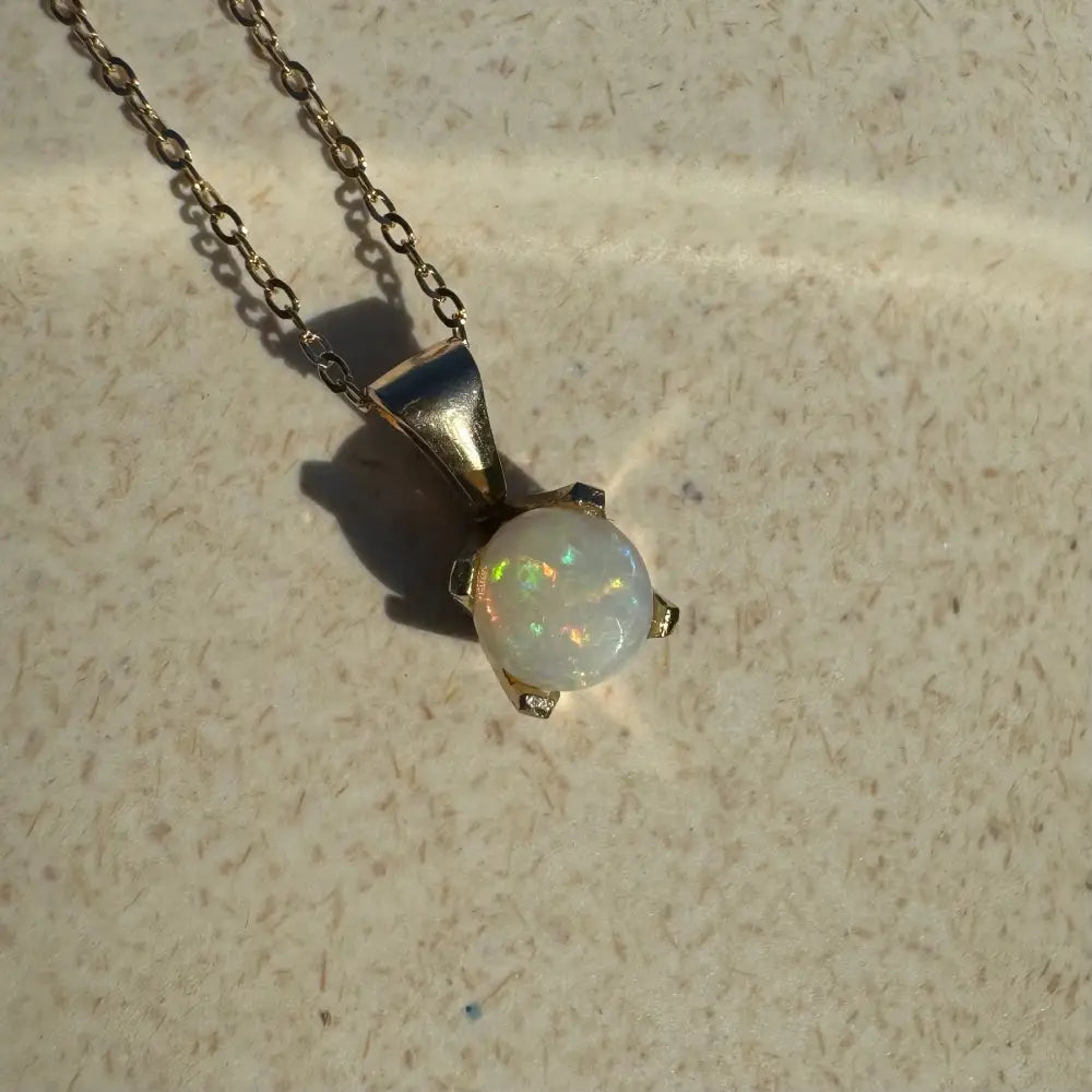 Outback Radiance handcrafted 9ct solid gold Coober Pedy Opal pendant necklace