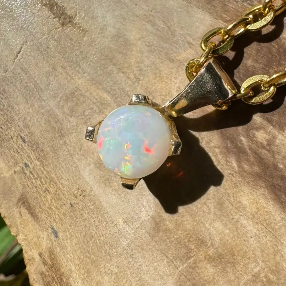 Gold chain necklace with Coober Pedy opal pendant from Outback Radiance collection