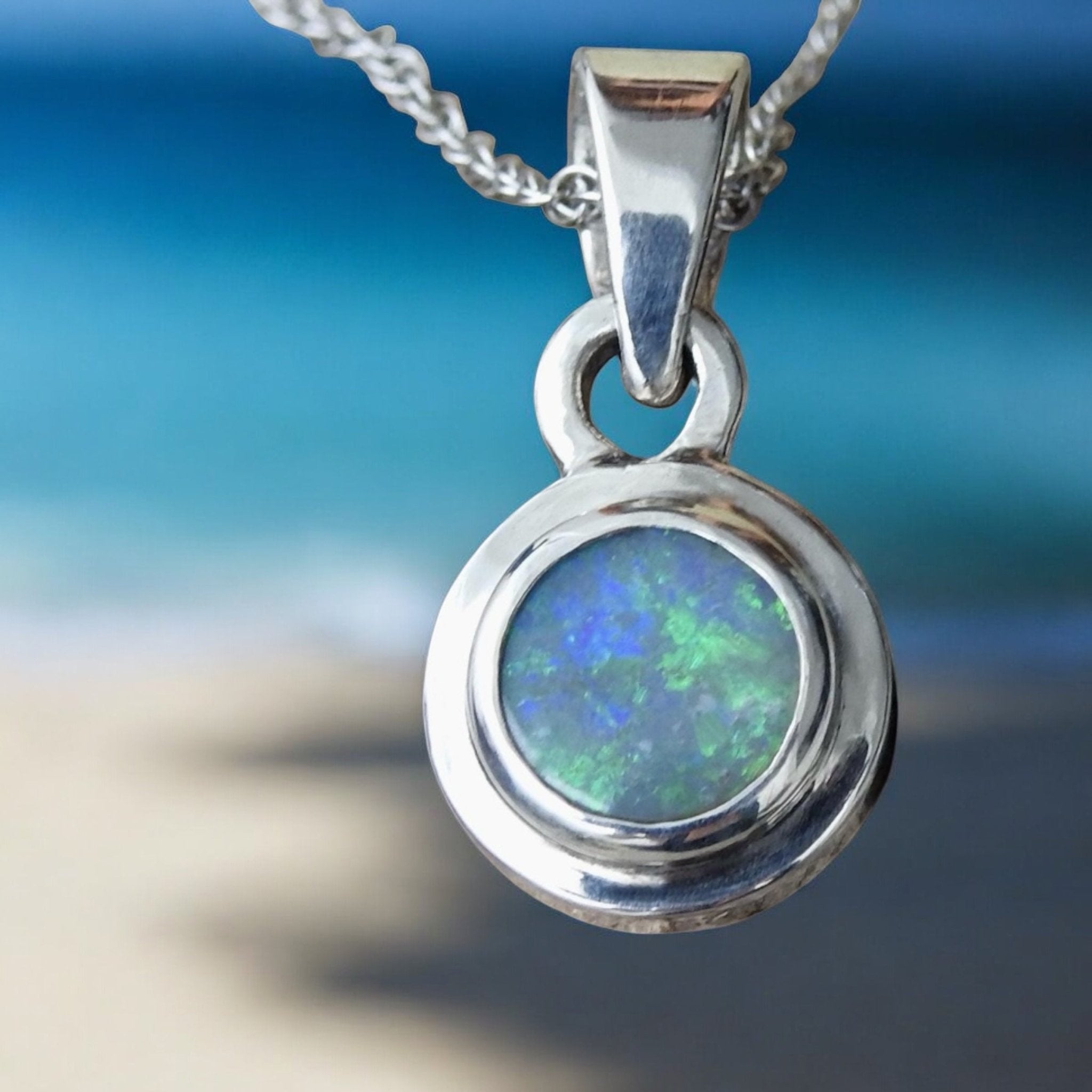 Outback Spirit ~ 1.4ct Double Sided (Two Opals) Solid Lightning Ridge Opal 925 Silver Pendant Necklace