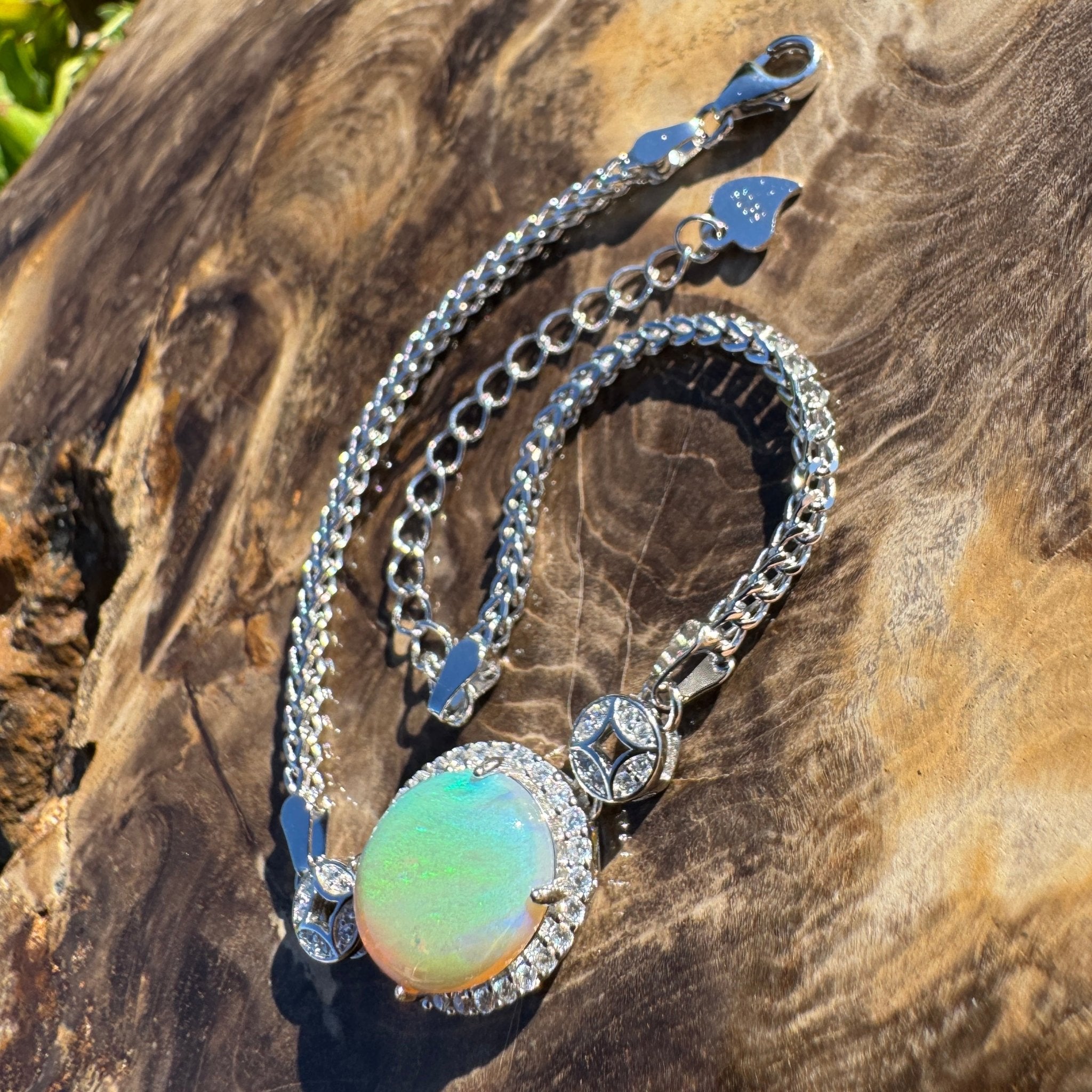 Palm Cove Flow - 1.8ct Mintabie Opal 925 Silver Bracelet
