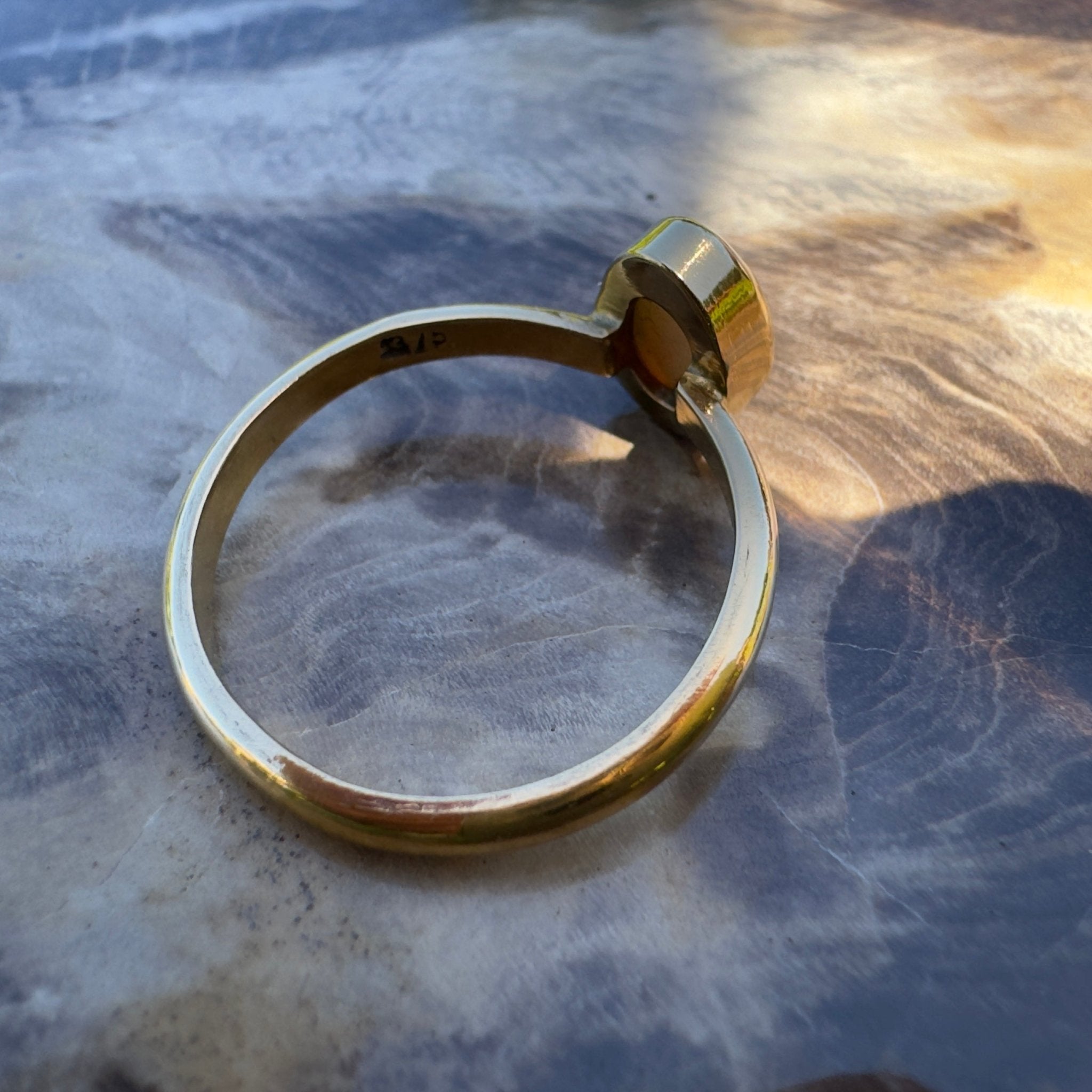 Pilbara Prestige ~ 0.7ct Solid Lightning Ridge Opal 9ct Yellow Gold Ring