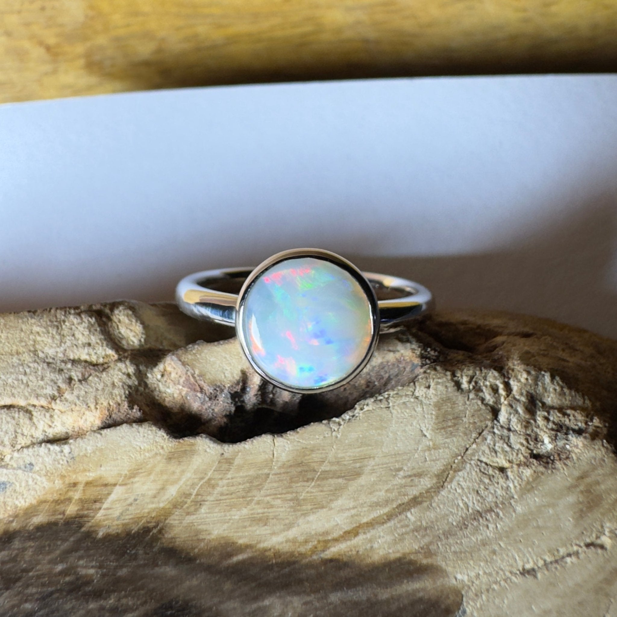Pilbara Pulse - 1.55ct Solid Coober Pedy Opal 925 Silver Ring