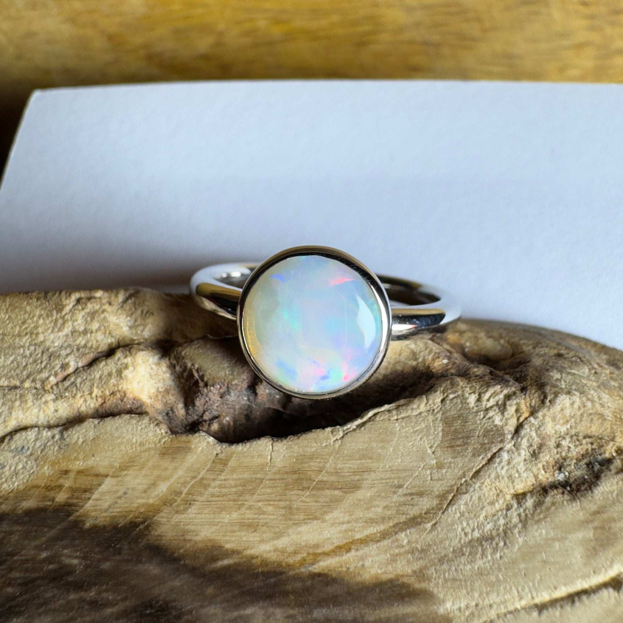 Pilbara Pulse - 1.55ct Solid Coober Pedy Opal 925 Silver Ring