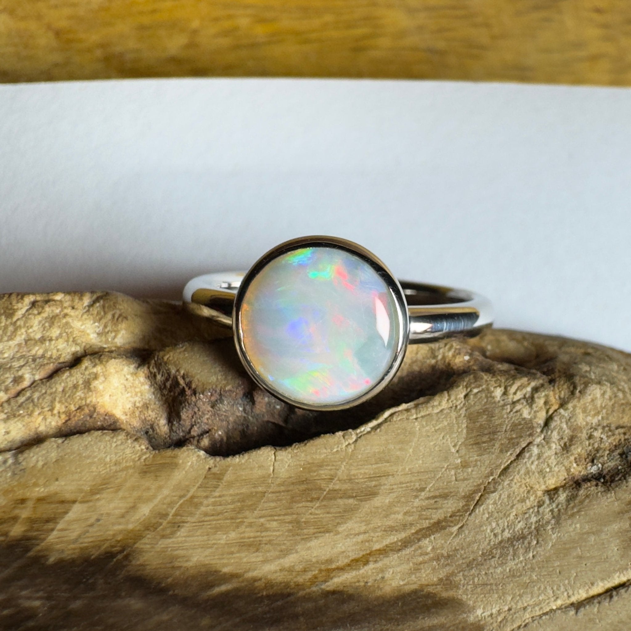Pilbara Pulse - 1.55ct Solid Coober Pedy Opal 925 Silver Ring