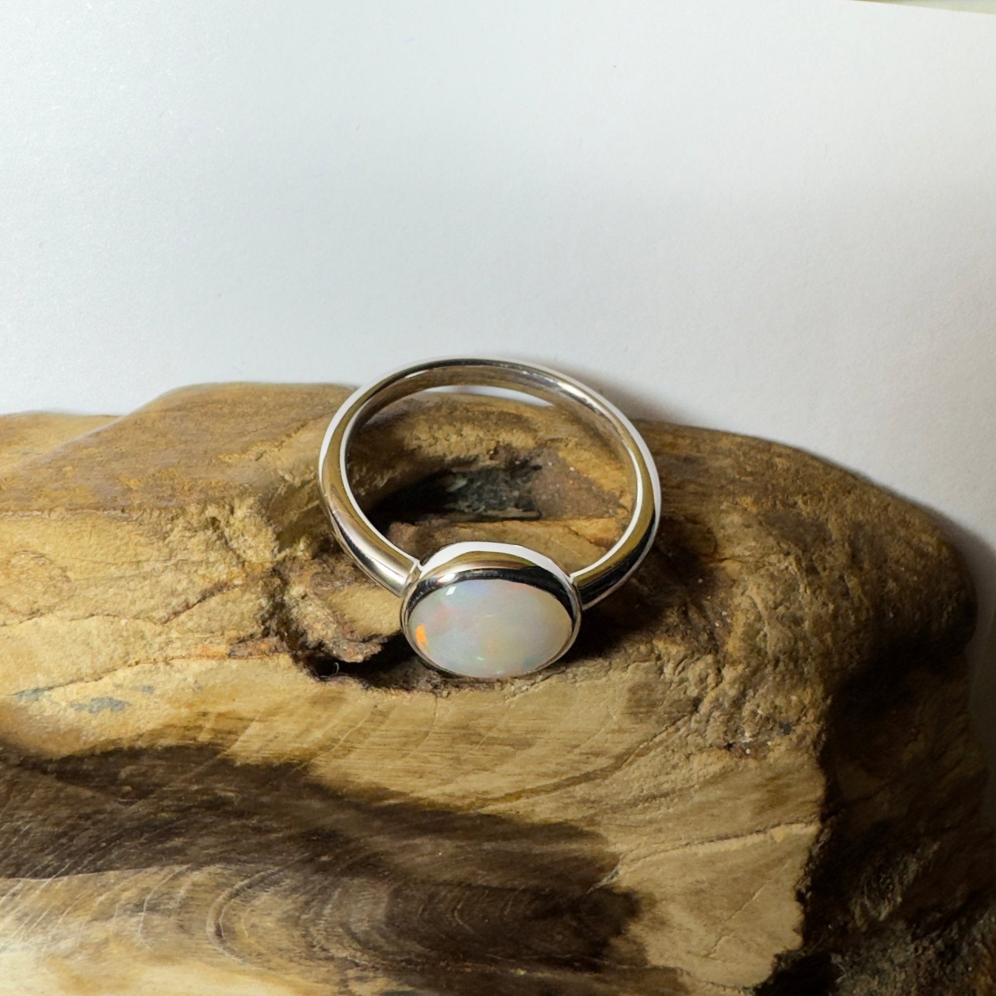 Pilbara Pulse - 1.55ct Solid Coober Pedy Opal 925 Silver Ring