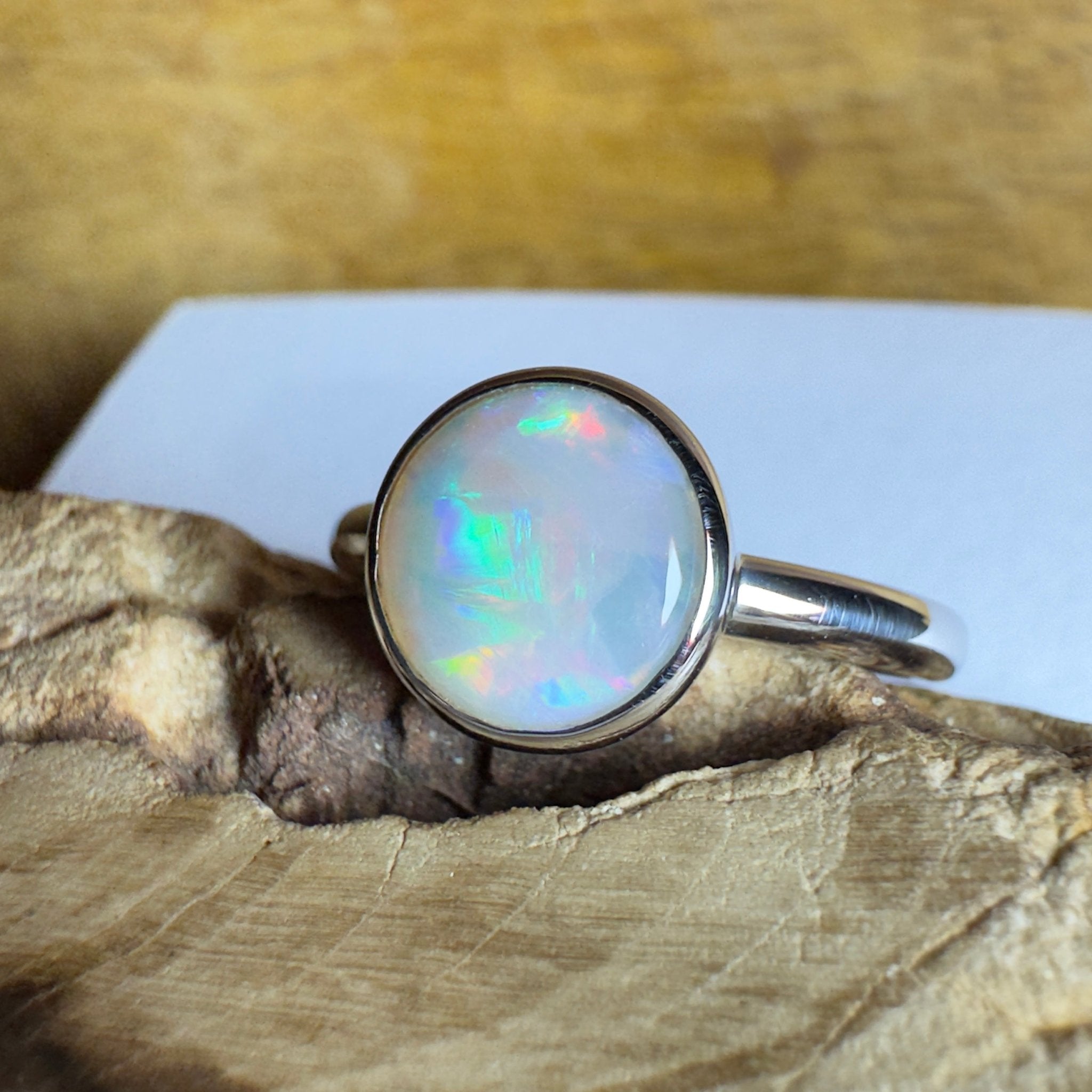 Pilbara Pulse - 1.55ct Solid Coober Pedy Opal 925 Silver Ring