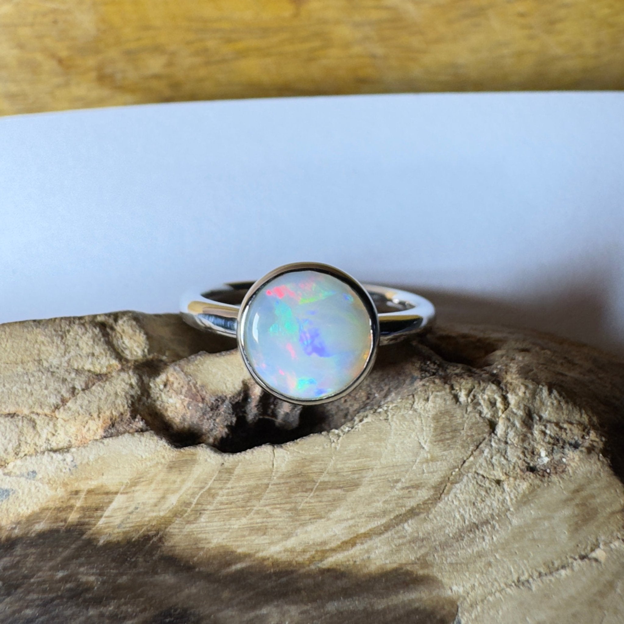 Pilbara Pulse - 1.55ct Solid Coober Pedy Opal 925 Silver Ring