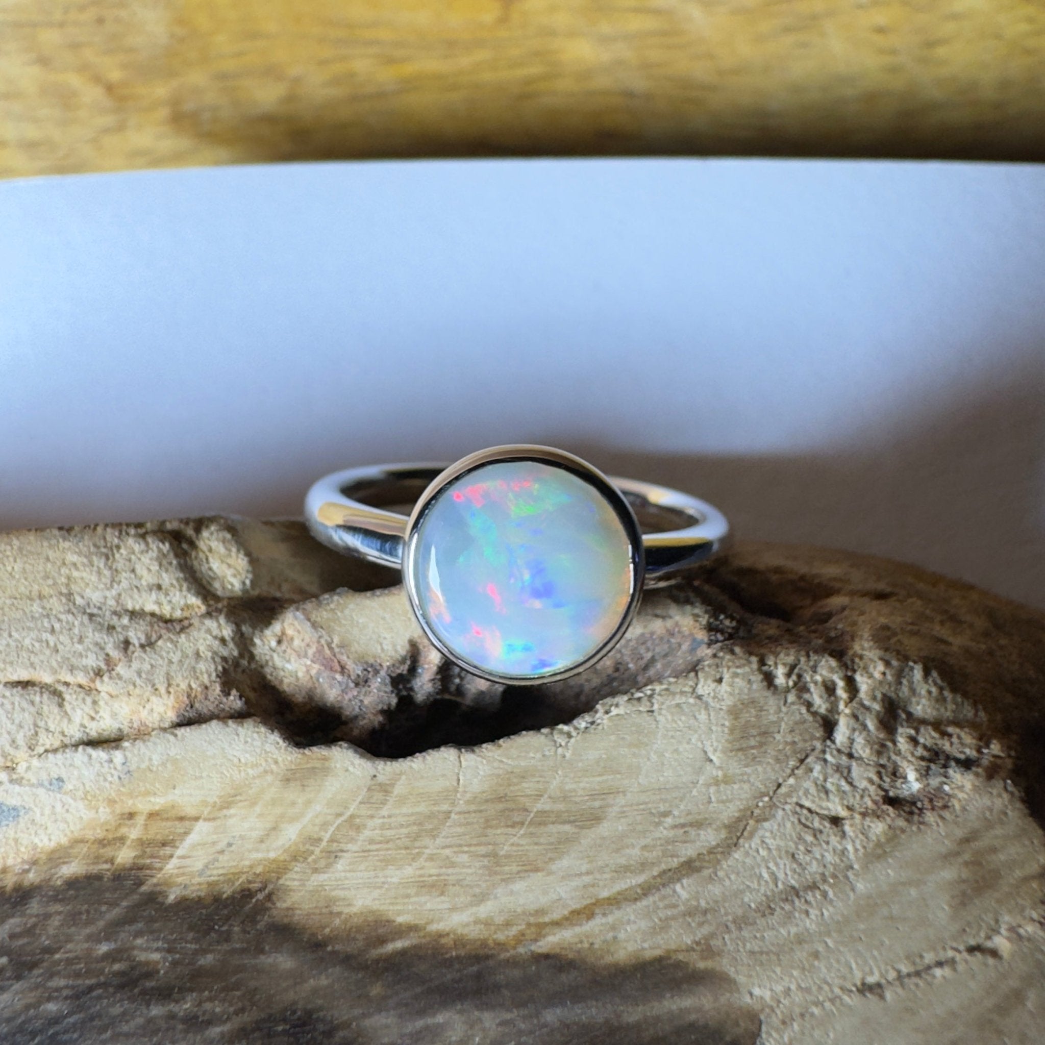 Pilbara Pulse - 1.55ct Solid Coober Pedy Opal 925 Silver Ring