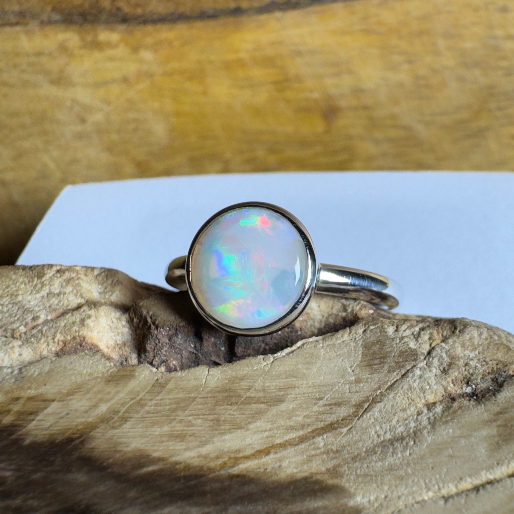 Pilbara Pulse - 1.55ct Solid Coober Pedy Opal 925 Silver Ring