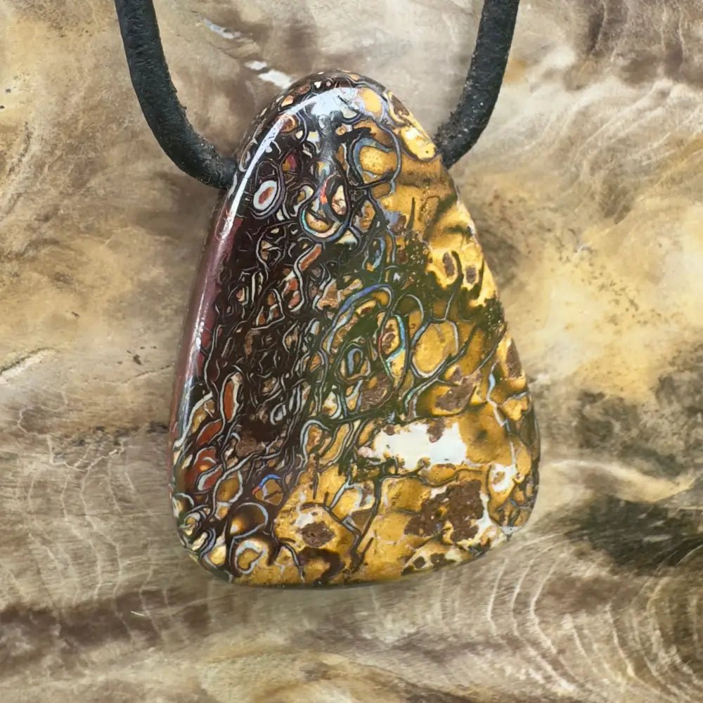‘Pilbara Pulse' ~ Handcrafted 37ct Solid Queensland Koroit Opal Pendant Necklace