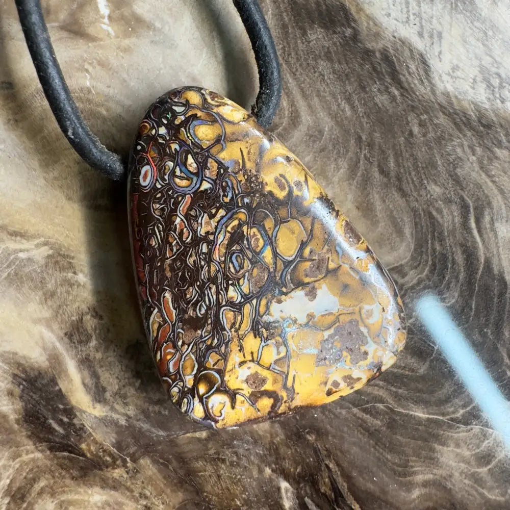 ‘Pilbara Pulse' ~ Handcrafted 37ct Solid Queensland Koroit Opal Pendant Necklace