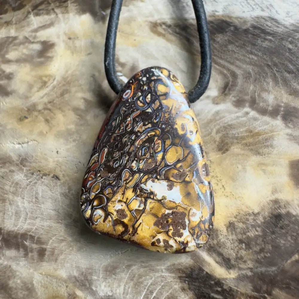 ‘Pilbara Pulse' ~ Handcrafted 37ct Solid Queensland Koroit Opal Pendant Necklace
