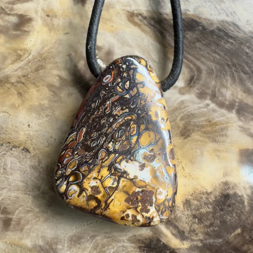 ‘Pilbara Pulse' ~ Handcrafted 37ct Solid Queensland Koroit Opal Pendant Necklace