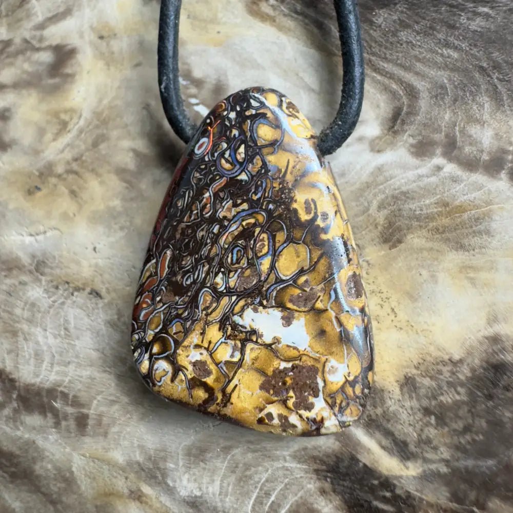 ‘Pilbara Pulse' ~ Handcrafted 37ct Solid Queensland Koroit Opal Pendant Necklace